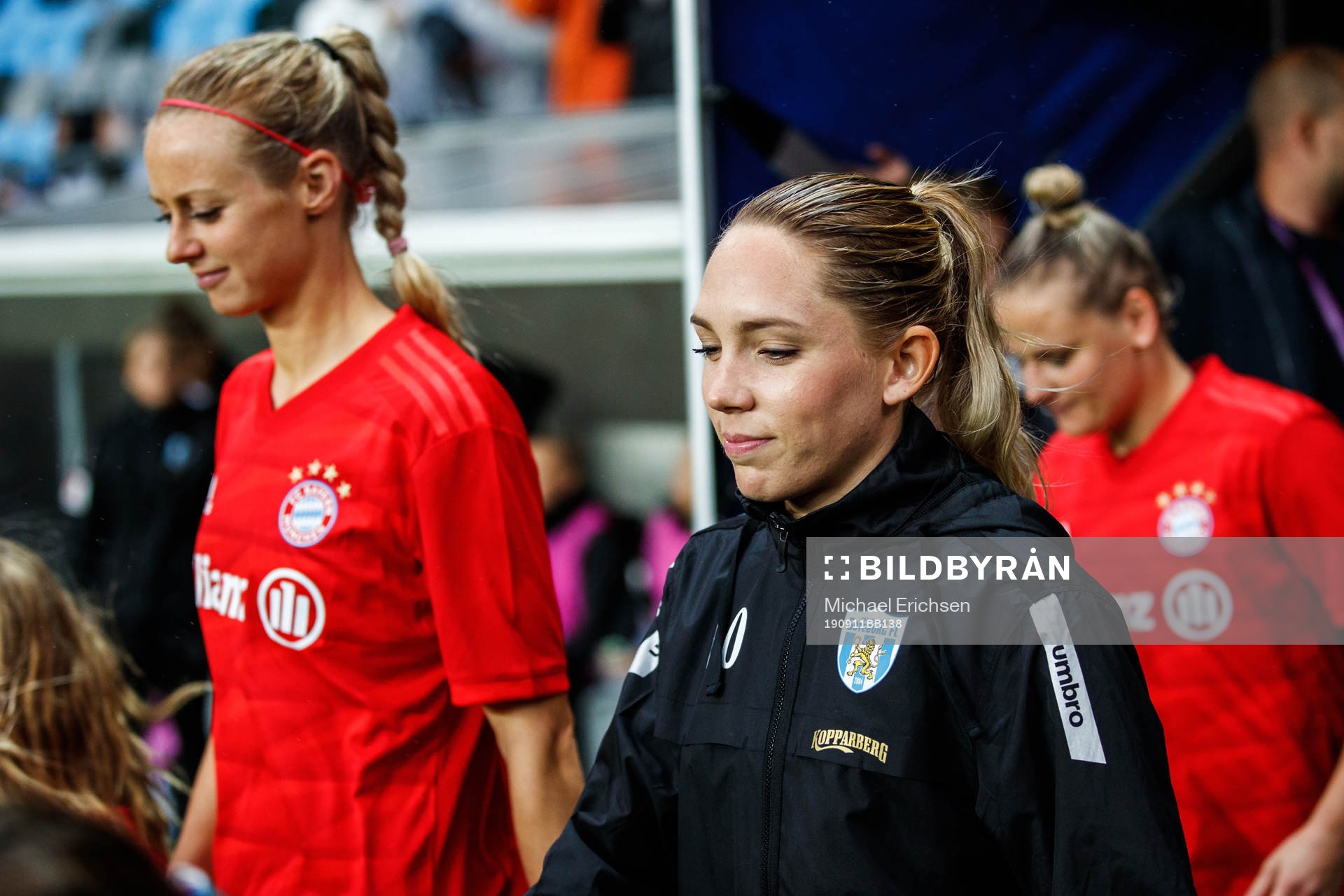 Amanda Ilestedt of Bayern Munich and Elin Rubensson of
