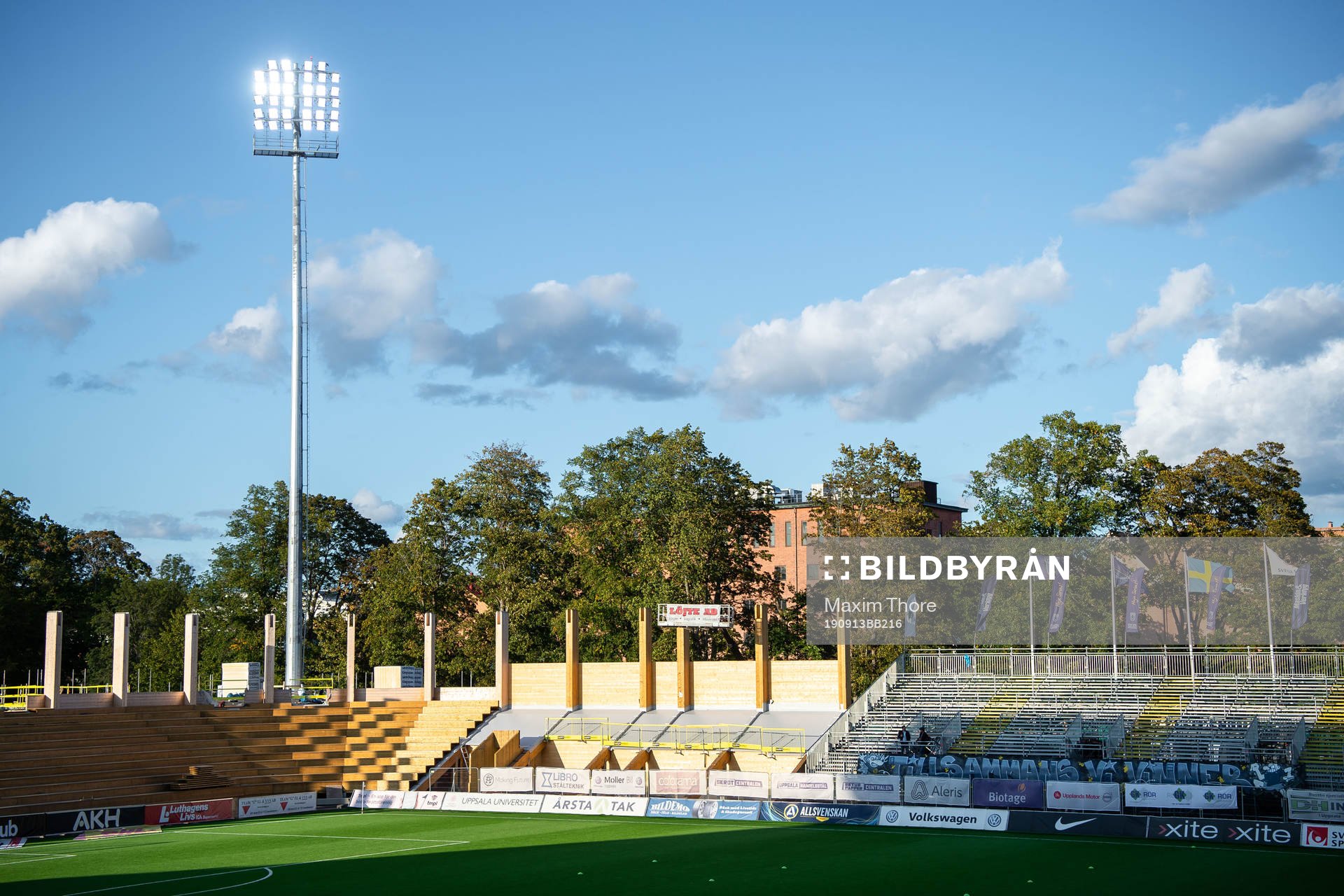 Generell vy över Studenternas inför fotbollsmatchen i Allsvenskan mellan Sirius och Falkenberg den 13 september 2019 i Uppsala.