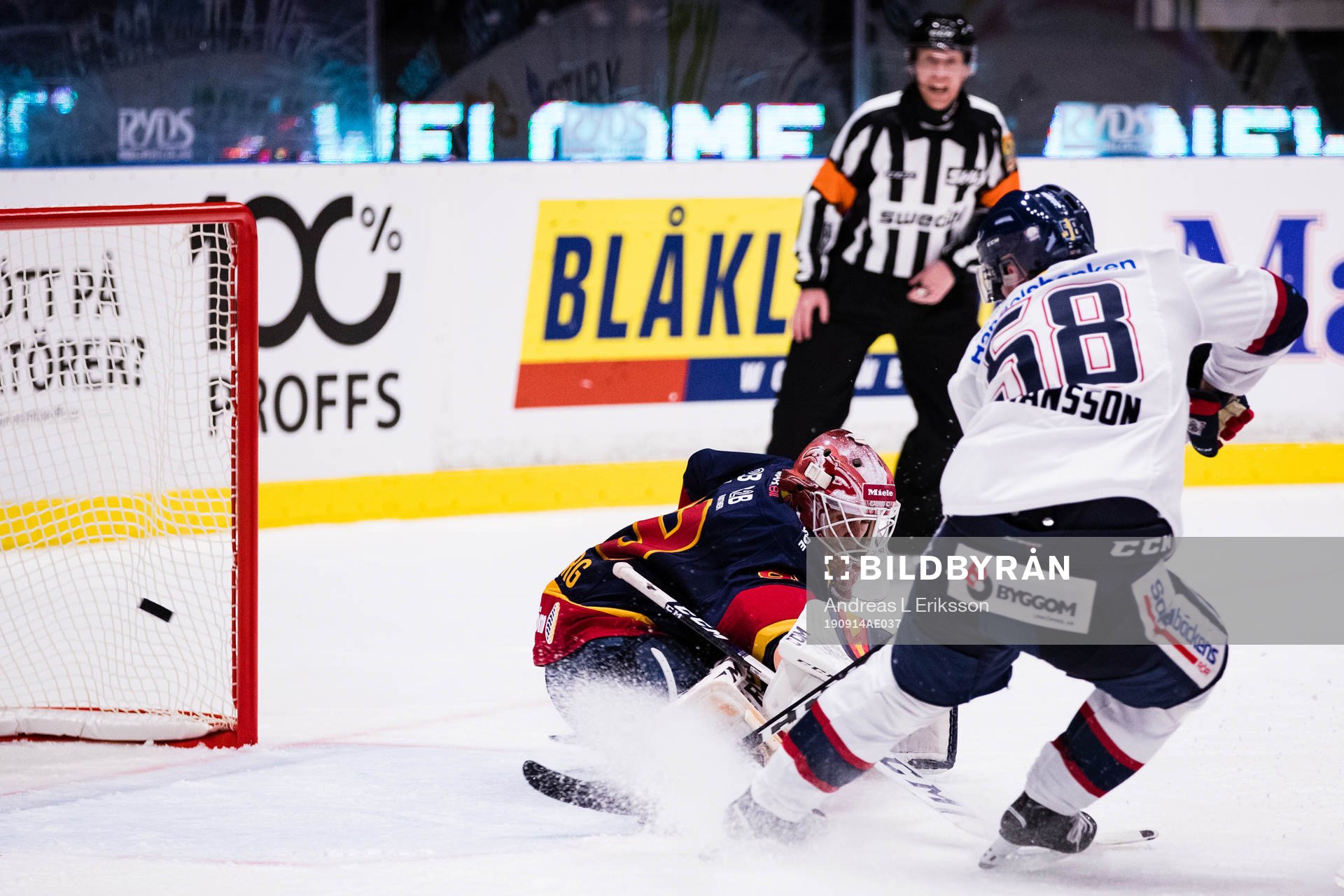 Linköpings Robin Johansson gör 1-2 för Linköping bakom