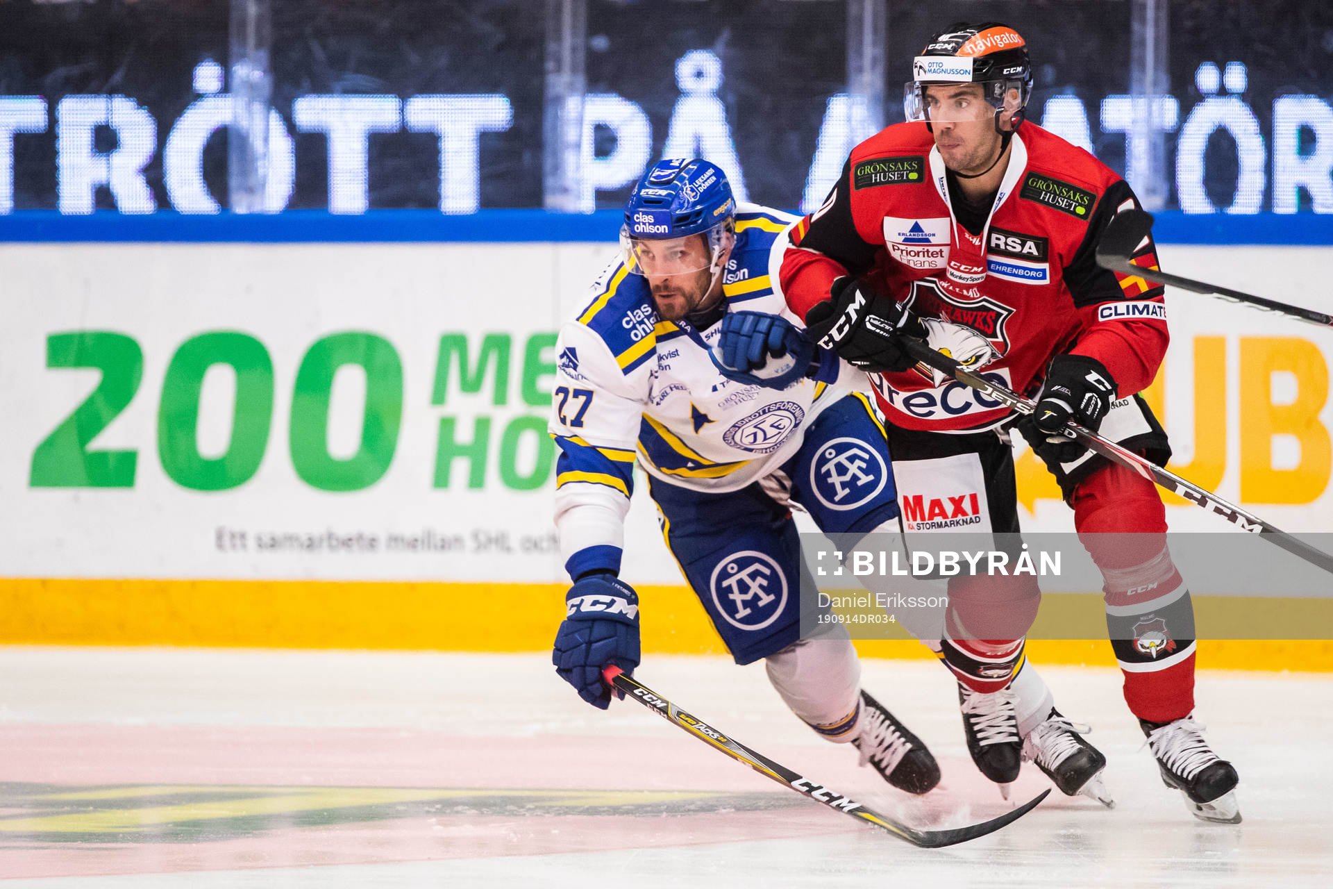 Leksands Marek Hrivik och Malmö Redhawks Jesper Jensen