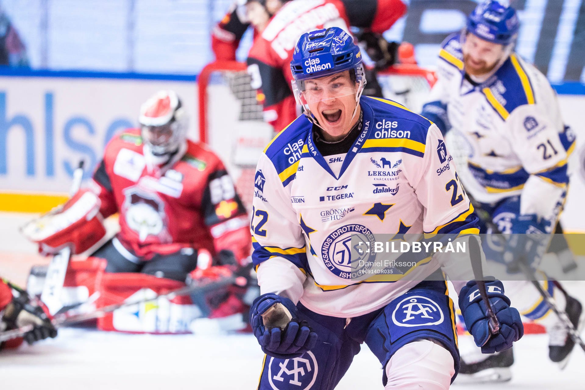 Leksands Sebastian Wännström  jublar