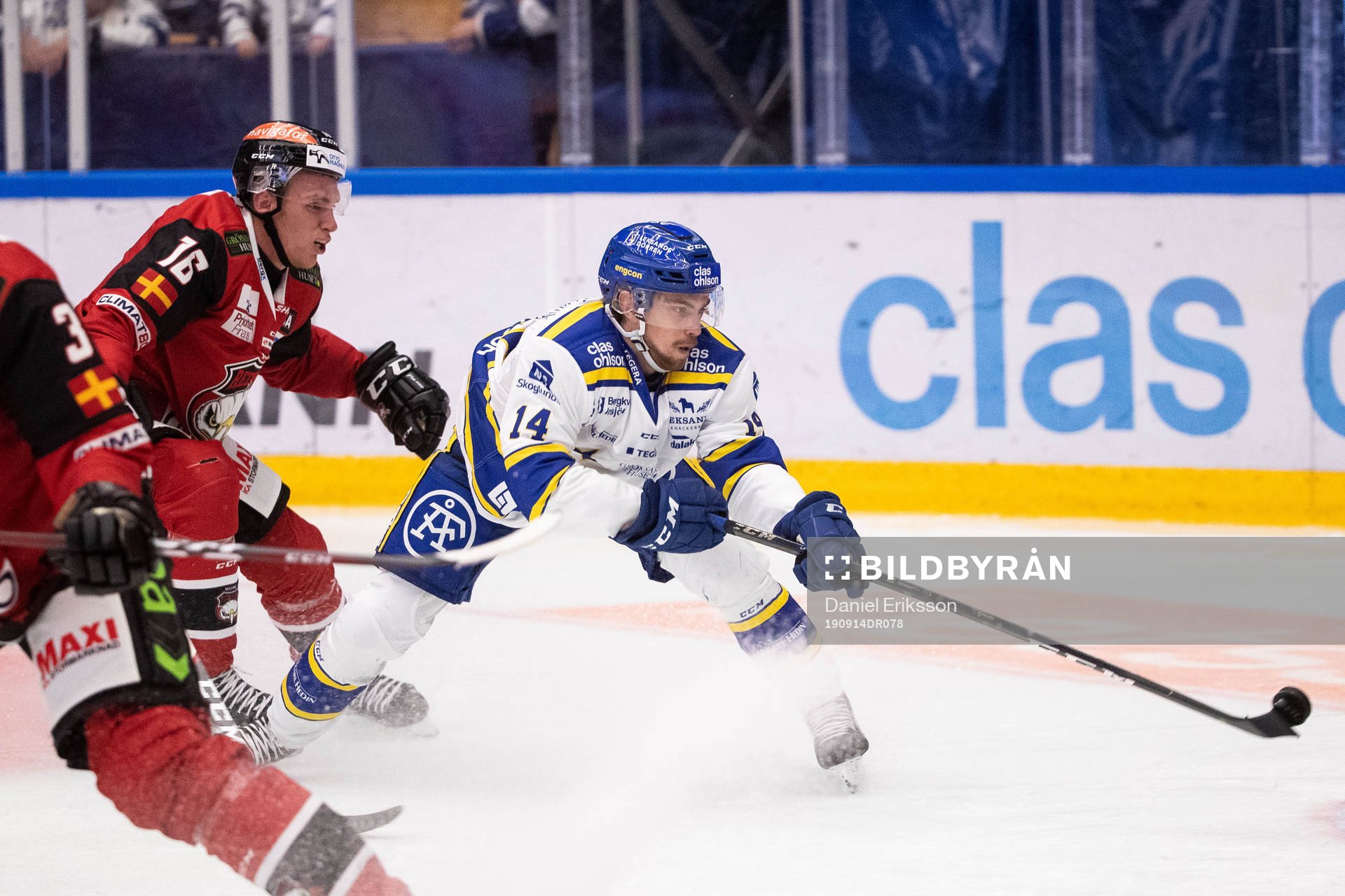Leksands Oskar Lang och Malmö Redhawks Matias Lassen