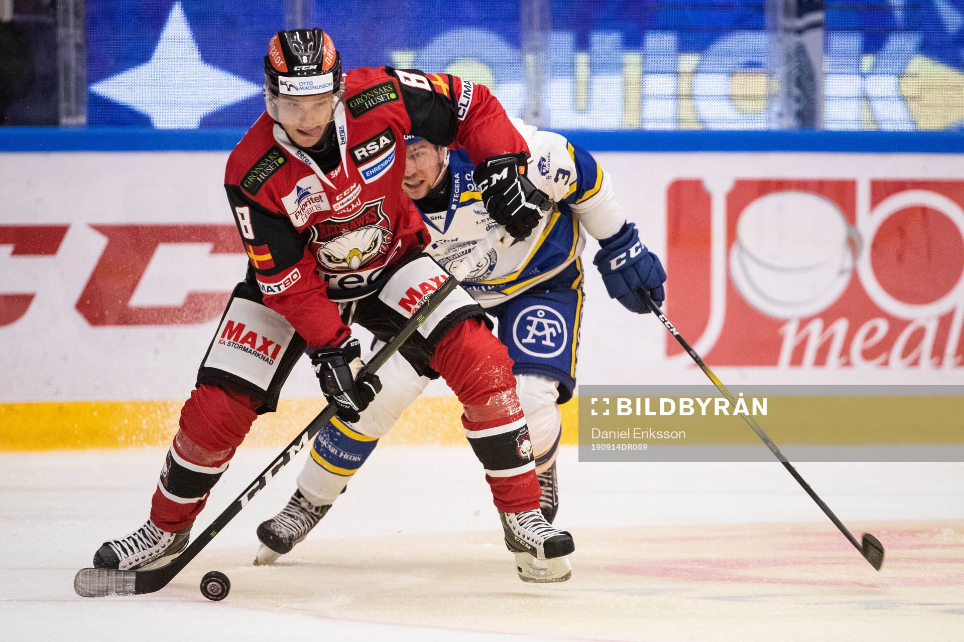 Malmö Redhawks Johan Olofsson och Leksands August Berg