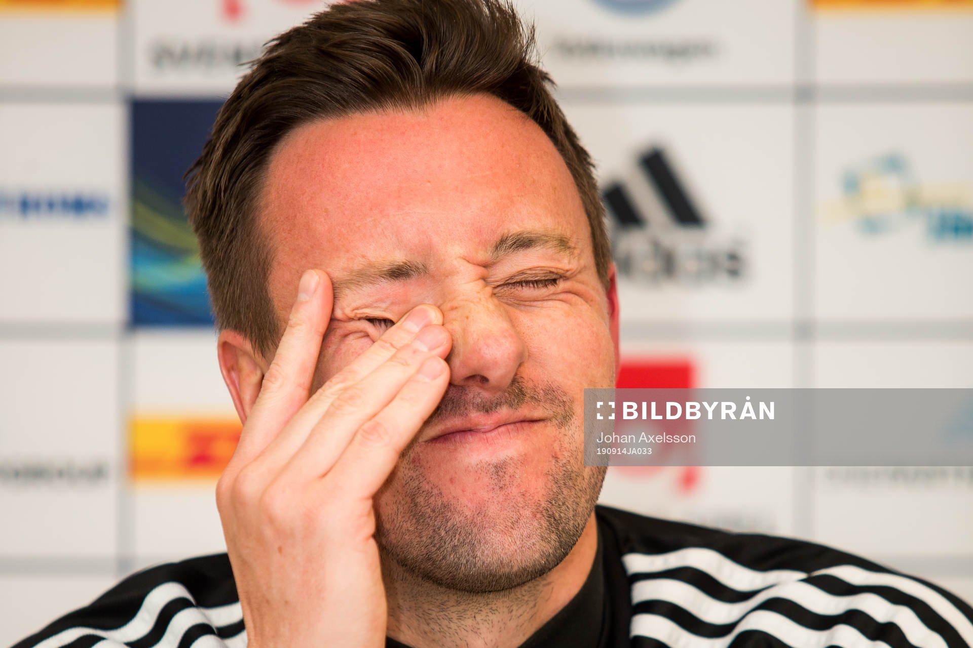 Östersunds tränare Ian Burchnall under presskonferensen efter fotbollsmatchen i Allsvenskan mellan Östersund och Kalmar den 14 September 2019 i Östersund.