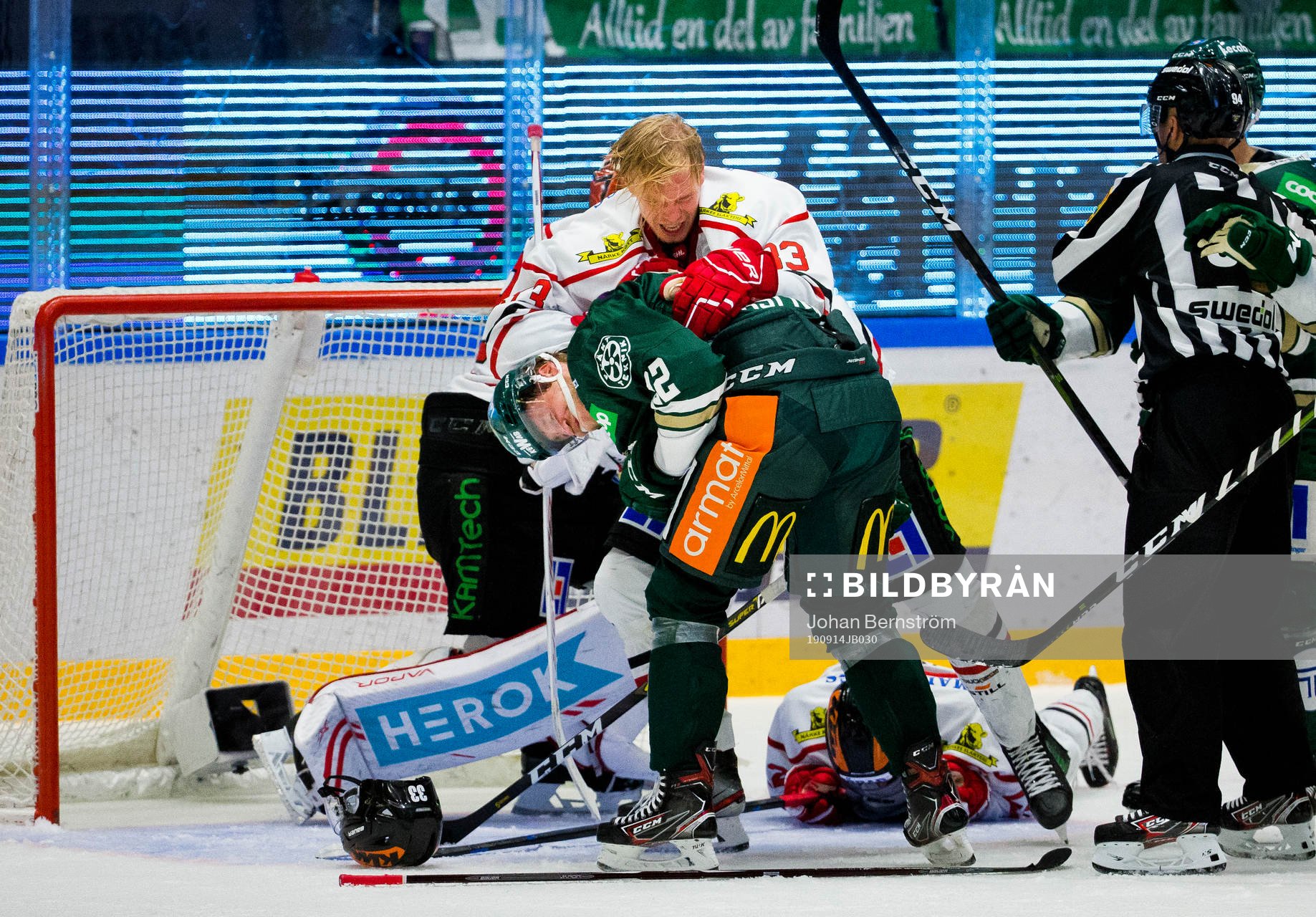 Örebros Christopher Mastomäki och Färjestad Per Åslund