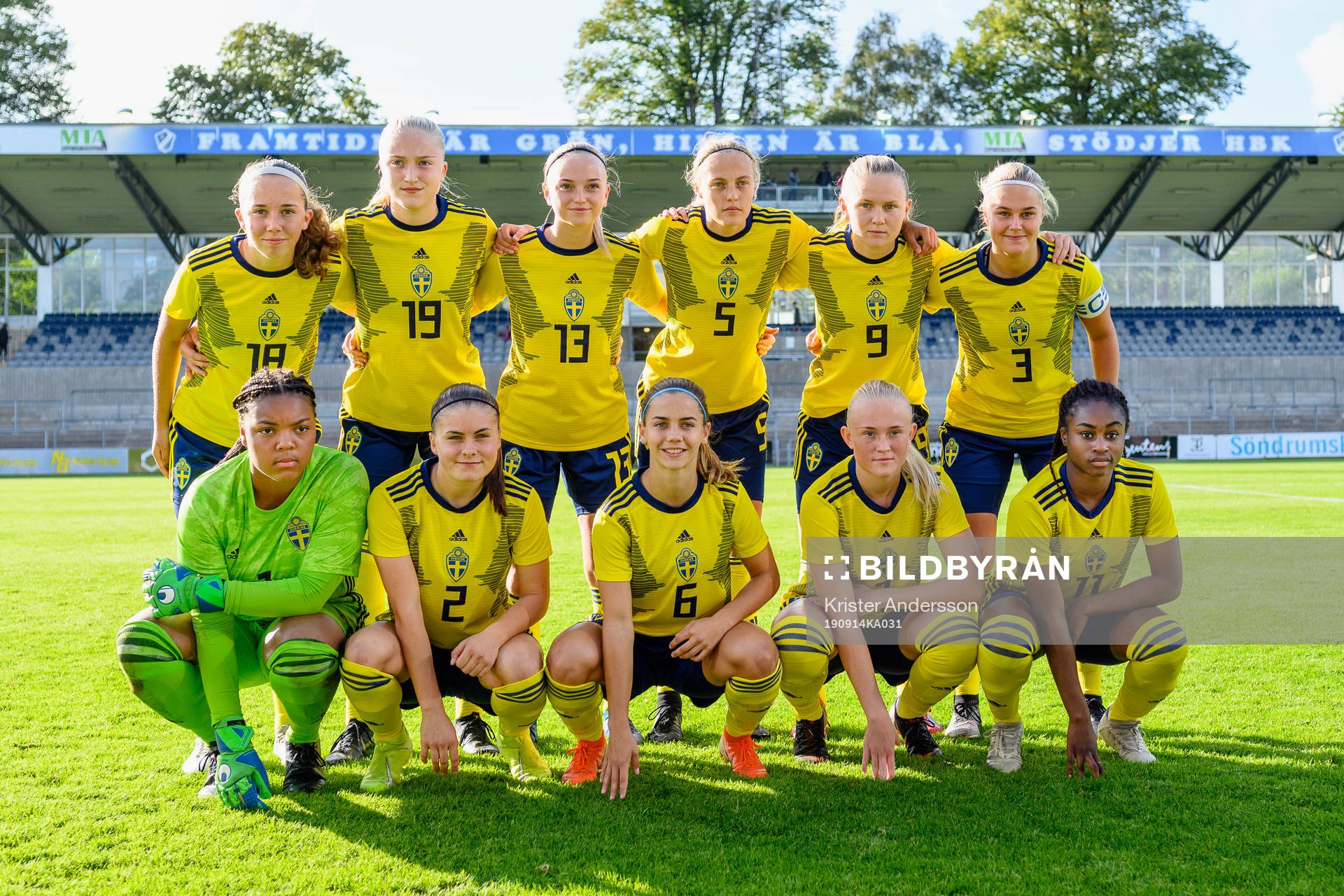 Sveriges startelva före F16-landskampen i fotboll mellan