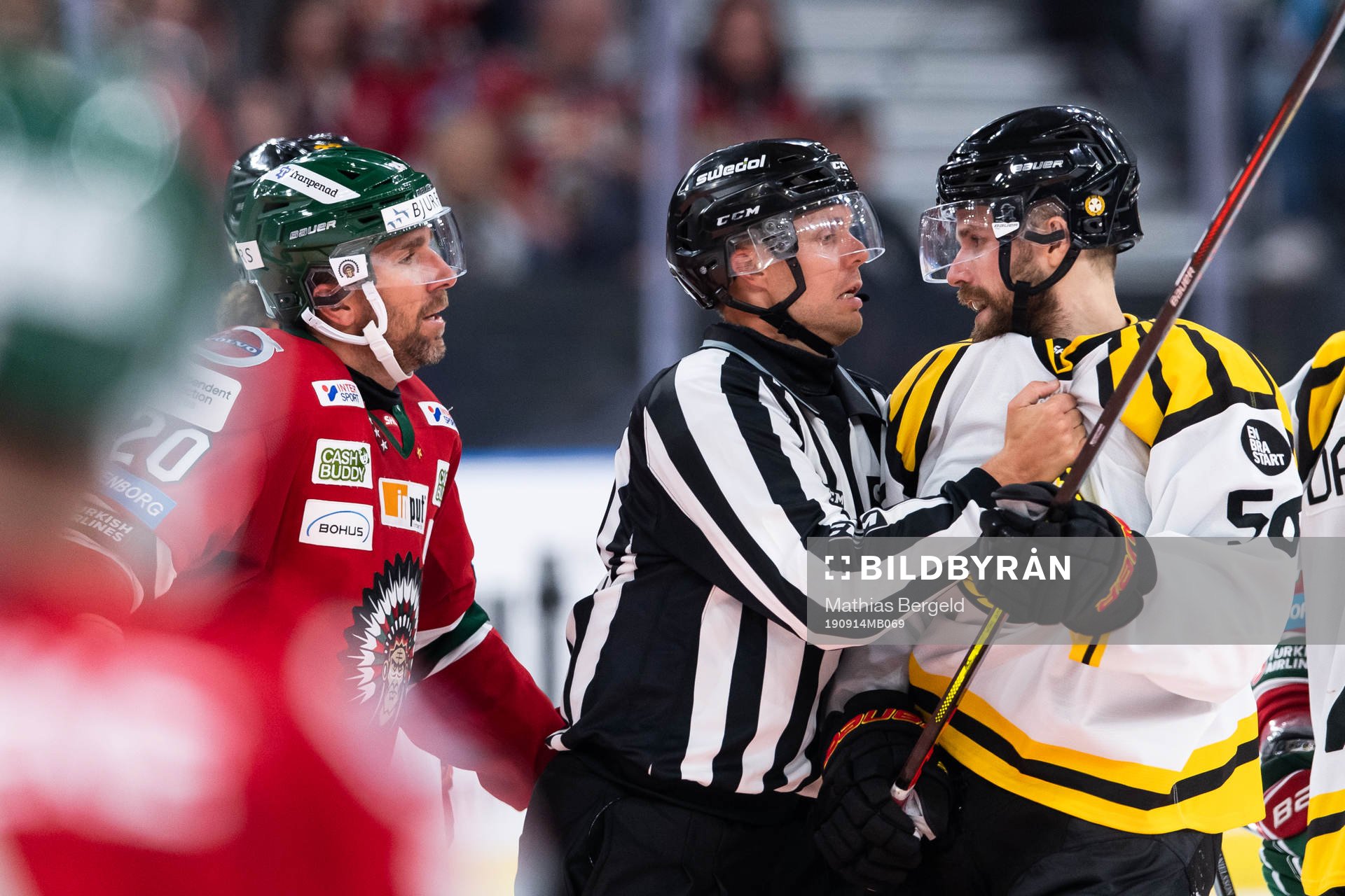 Frölundas Joel Lundqvist och Brynäs Jonathan Sigalet i