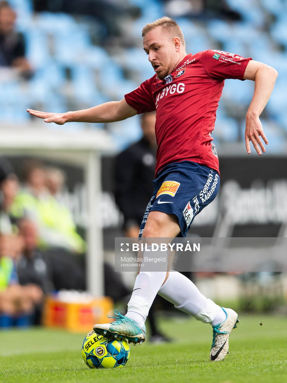Örgrytes Melvin Fritzhell under fotbollsmatchen i Superettan mellan Örgryte och Trelleborg den 14 september 2019 i Göteborg.