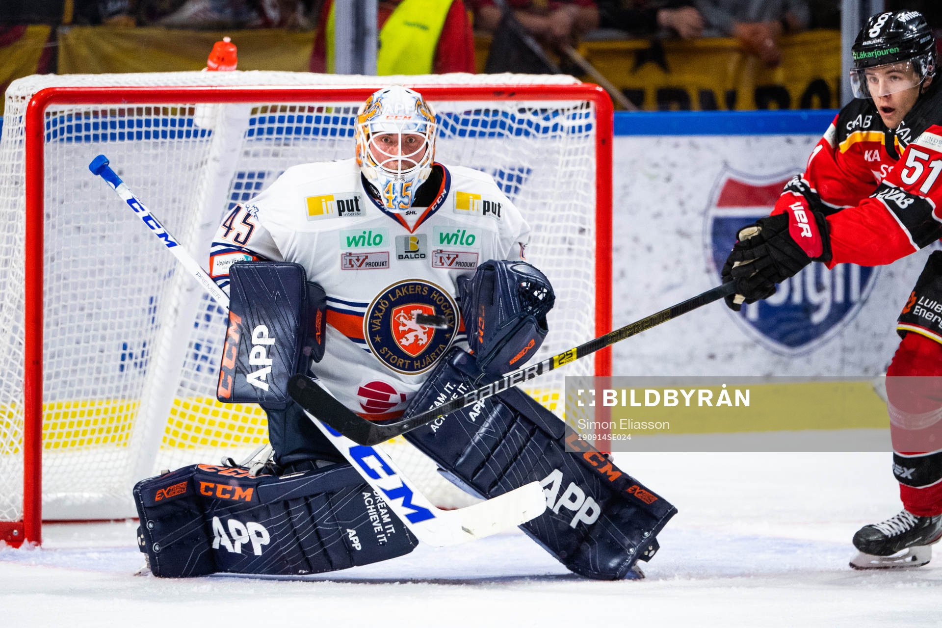 Växjös målvakt Viktor Andrén och Luleås Filip