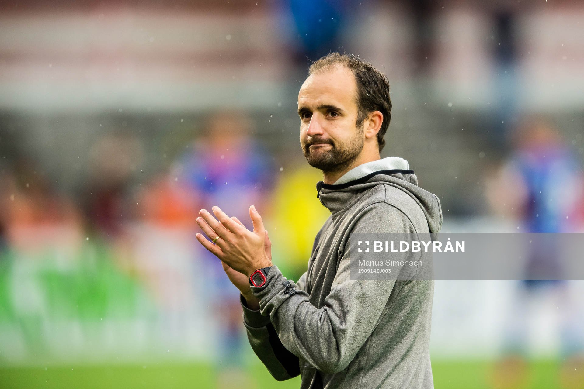 Vitor Gazimba, head coach of Kongsvinger, looks dejected after the OBOS-ligaen match between Kongsvinger and Aalesund on September 14, 2019 in Kongsvinger.