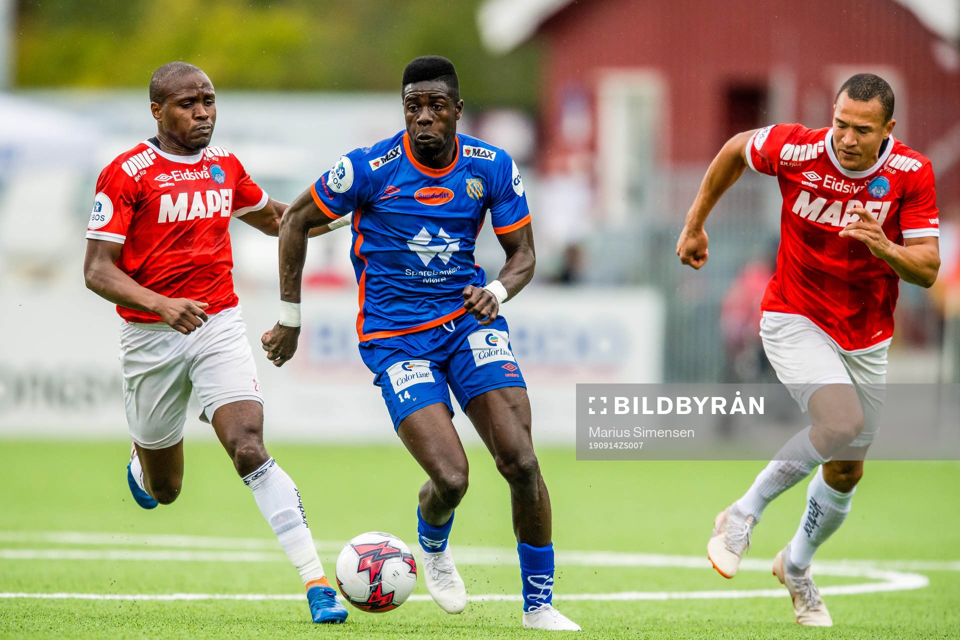 Joel Landry Tsfack Nguemo of Kongsvinger and Pape Habib
