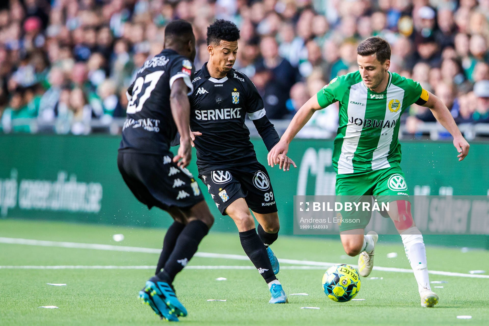 IFK Göteborgs Nzuzi Toko och Tobias Sana mot Hammarbys