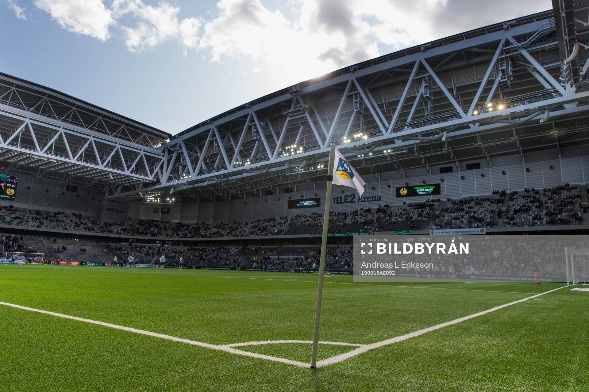 En hörnflagga på Tele2 Arena