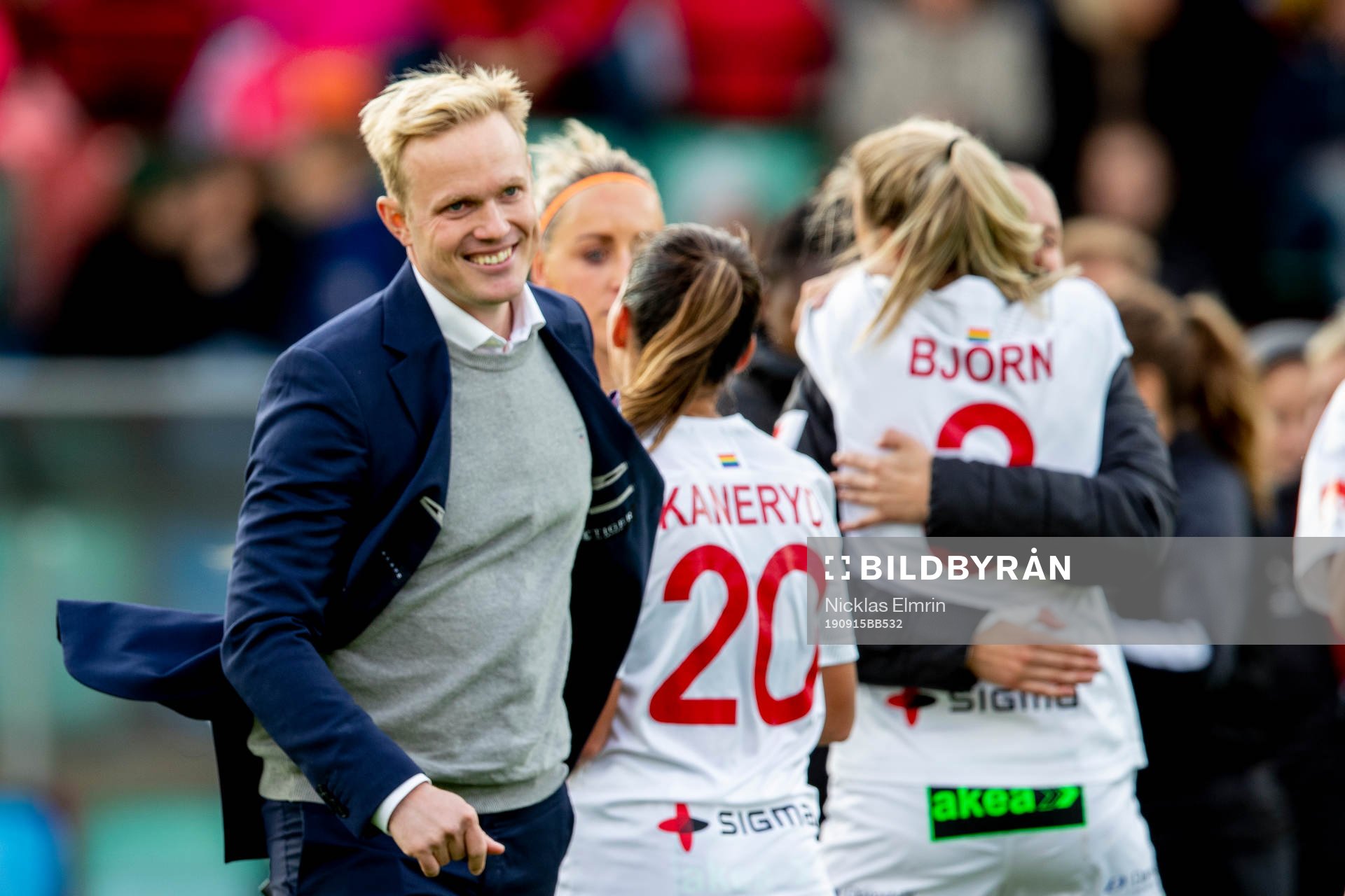 Rosengårds tränare Jonas Eidevall  jublar