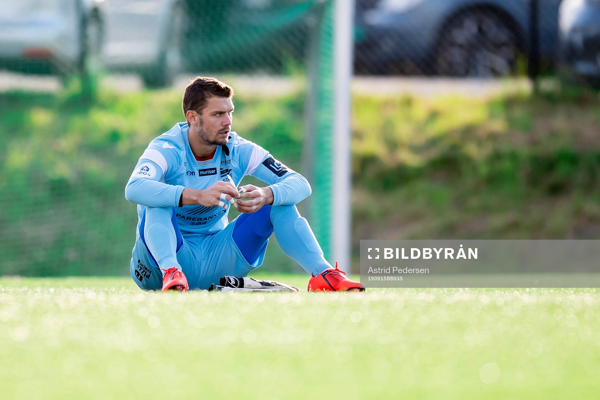 Goalkeeper Jonas Deumeland of Start looks dejected