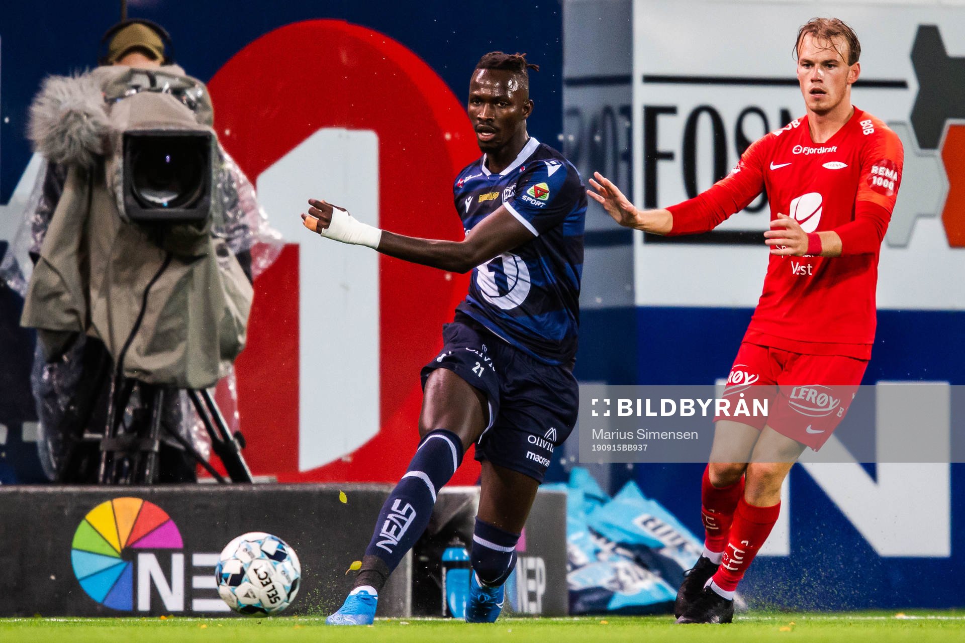 Amidou Diop of Kristiansund and Petter Dahle Strand of Brann