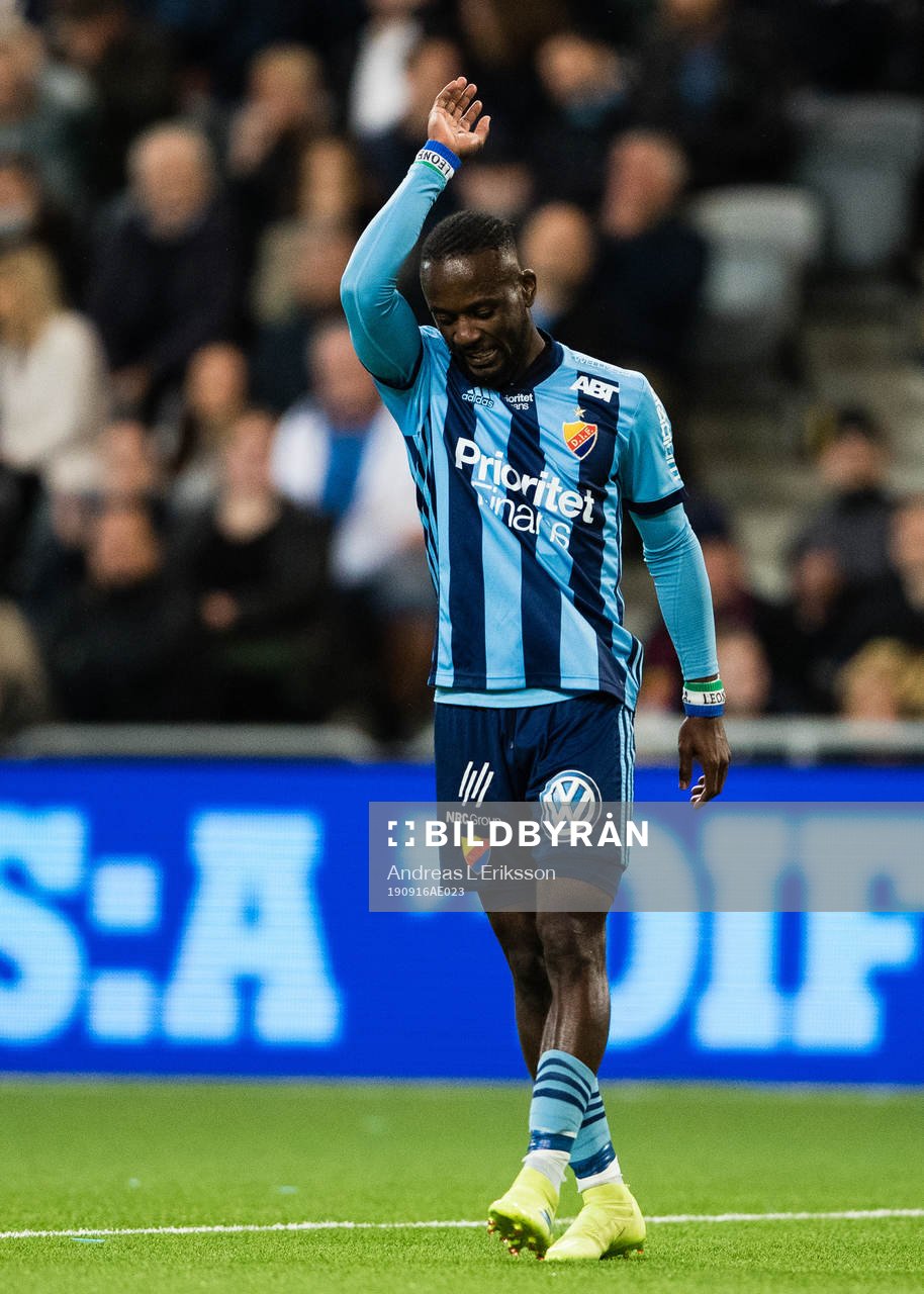 Djurgårdens Mohamed Buya Turay reagerar