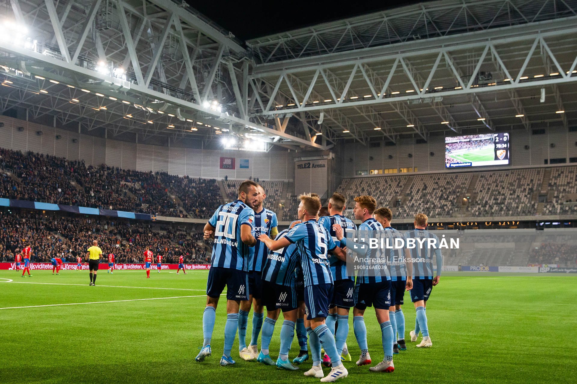 Djurgårdens Emir Kujovic jublar med lagkamrater