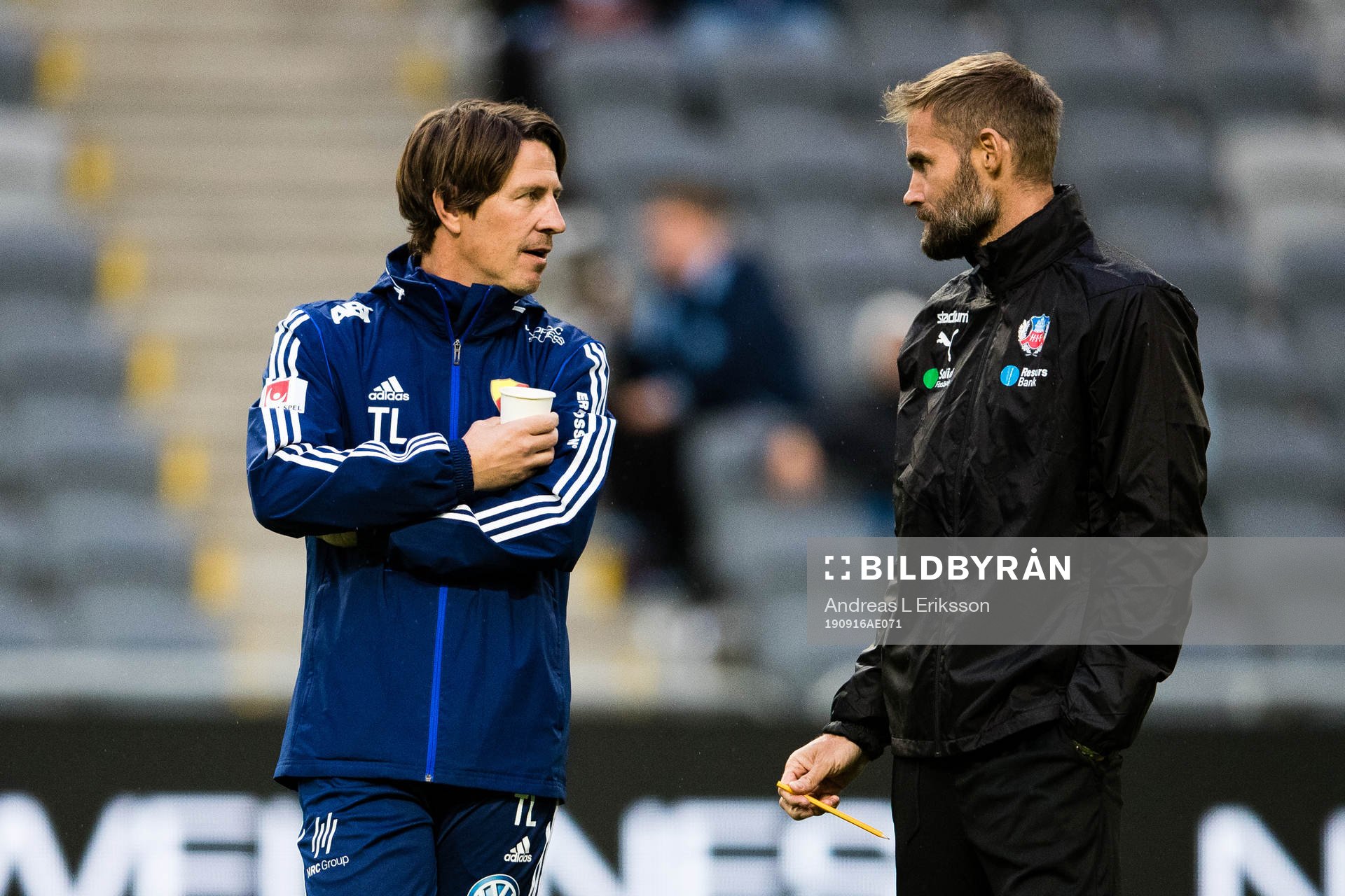 Djurgårdens tränare Thomas Lagerlöf och Helsingborgs