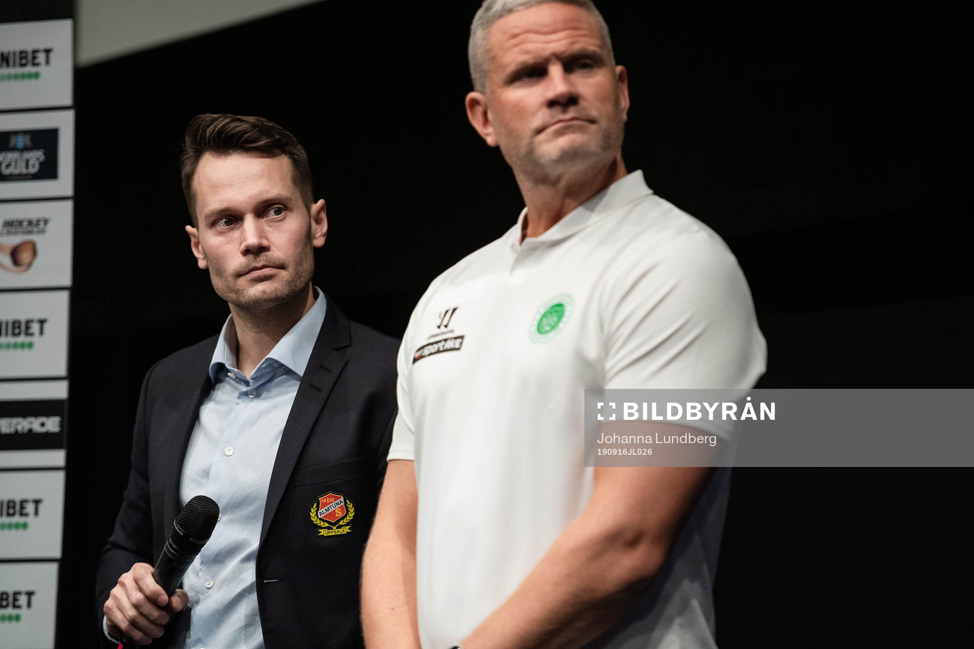 Martin Gudmundsson, tränare Almtuna, och Mikael Gath,