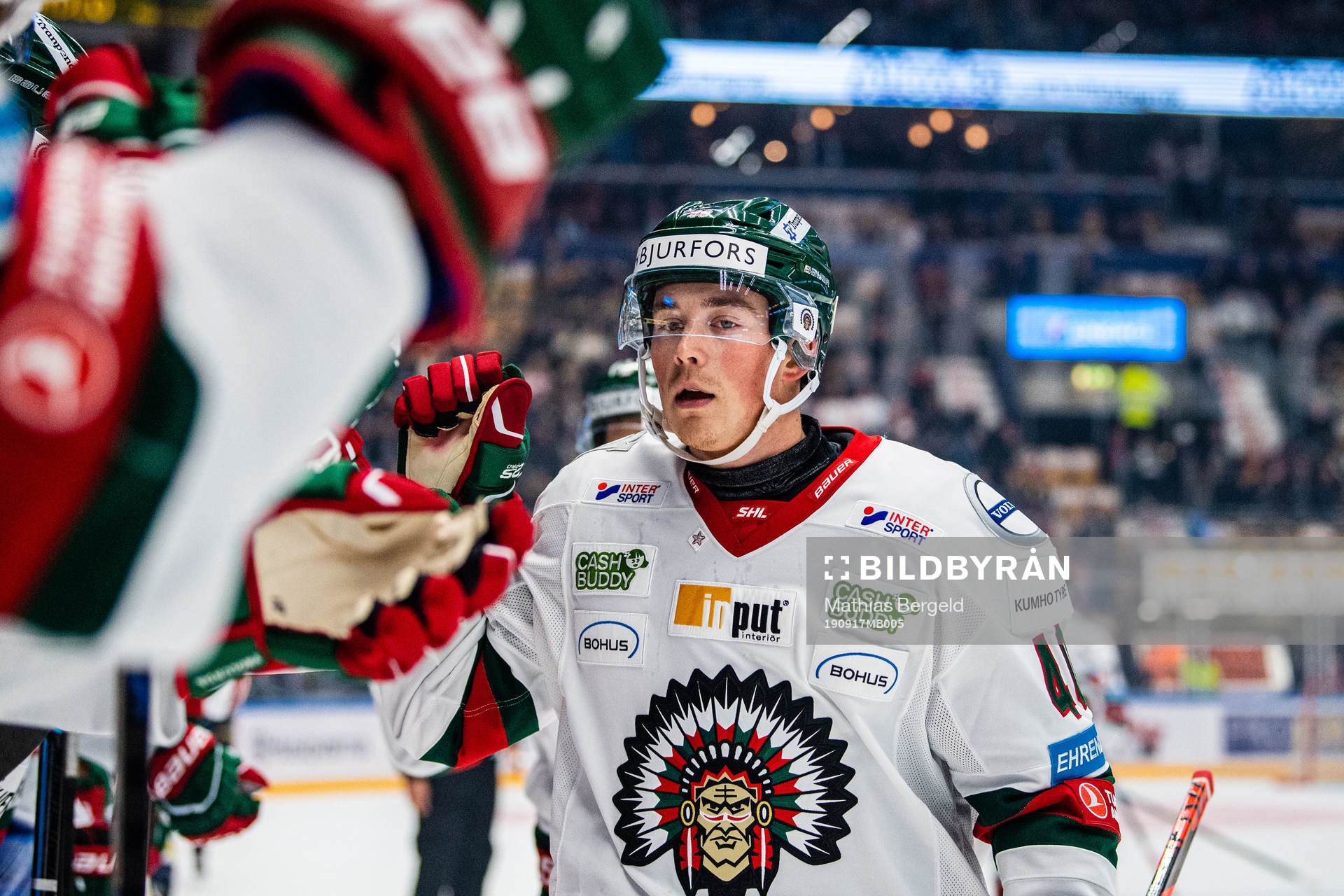 Frölundas Joel Mustonen jublar