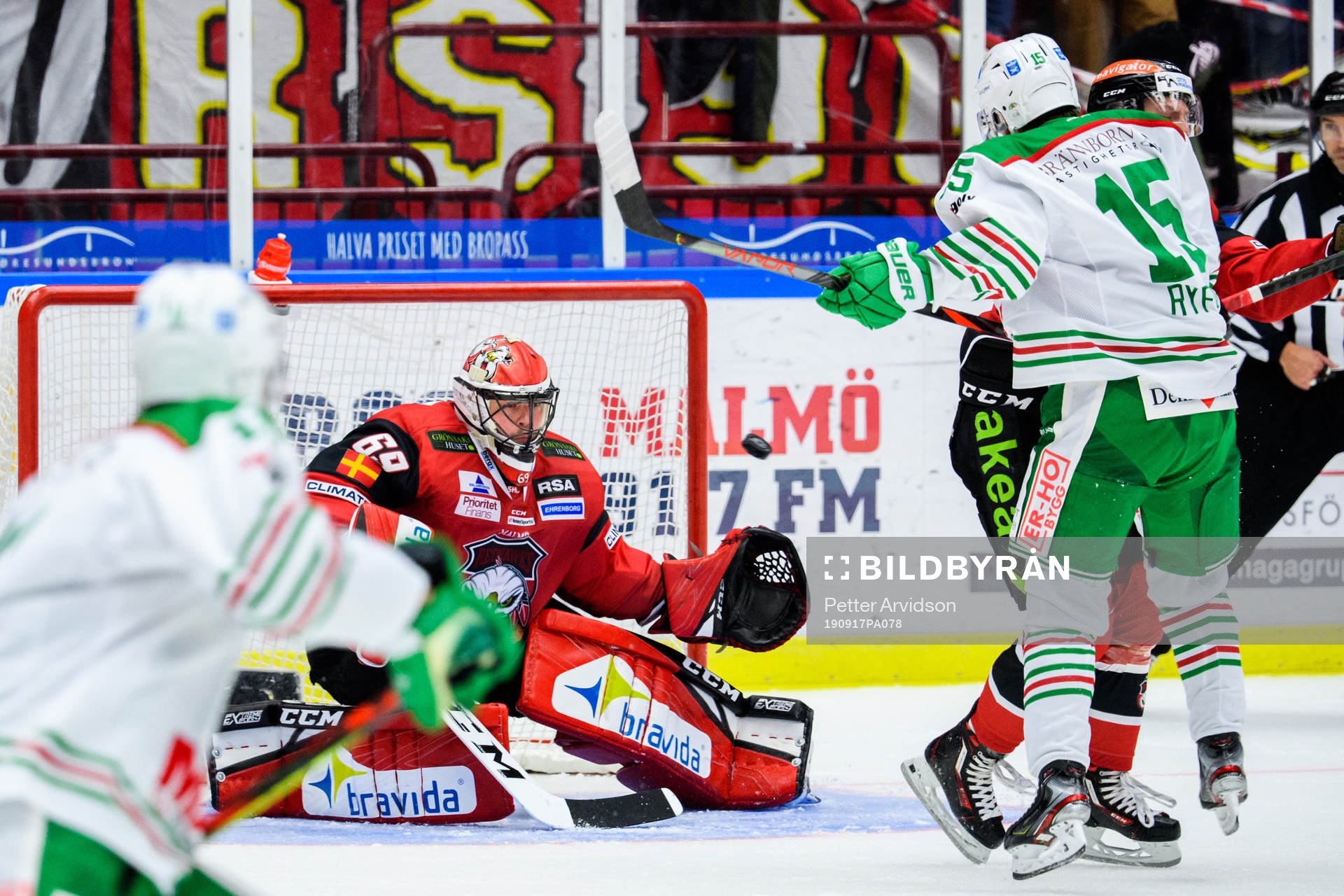 Malmö Redhawks målvakt Oscar Alsenfelt släpper in 1-3