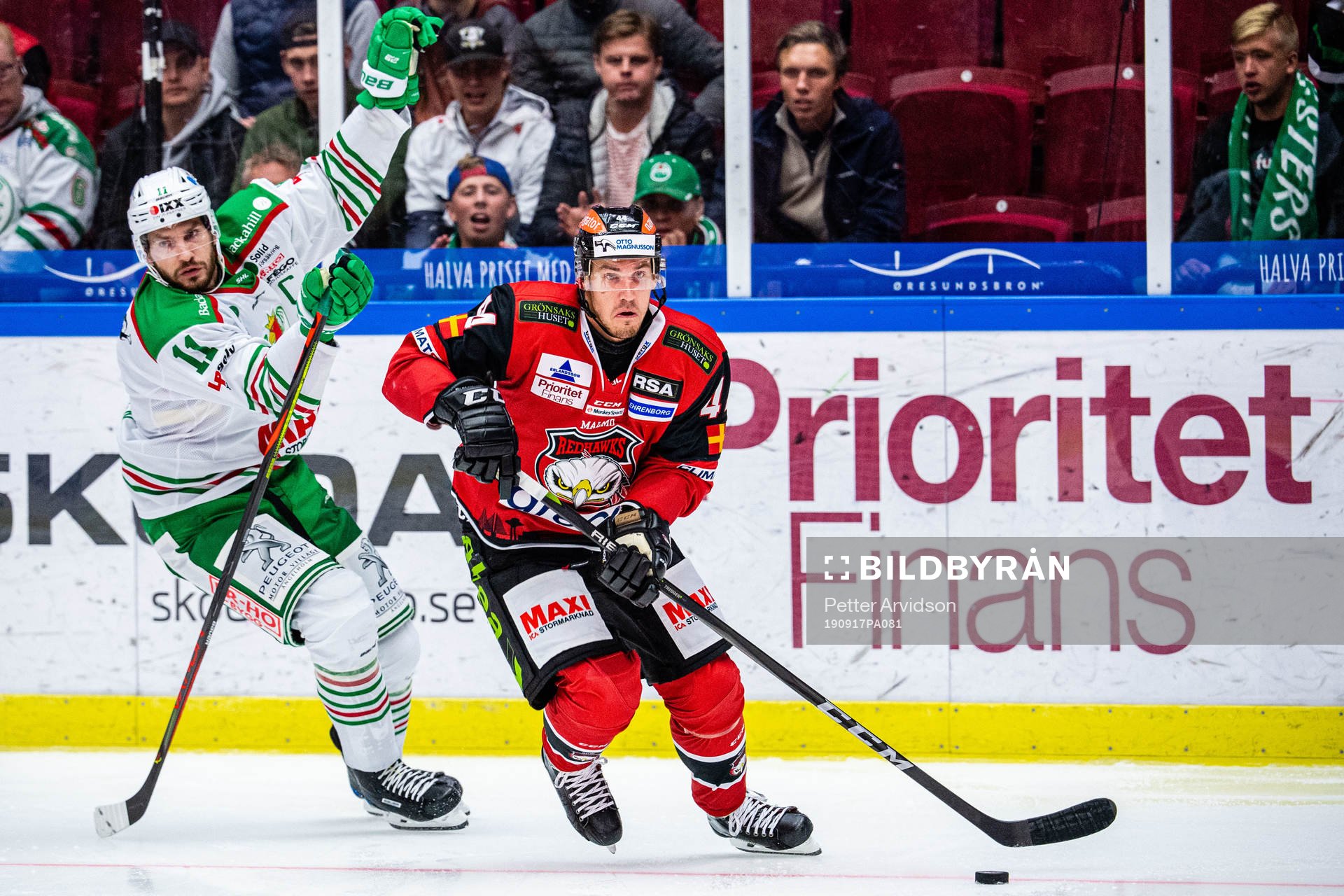 Rögles Mattias Sjögren och Malmö Redhawks Jesper Jensen