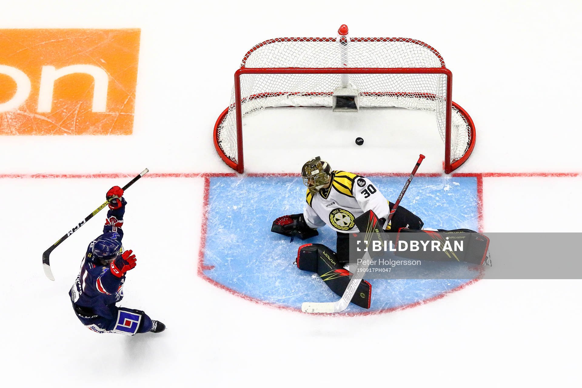 Mål 3-3 av Linköpings Jonas Holös förbi Brynäs