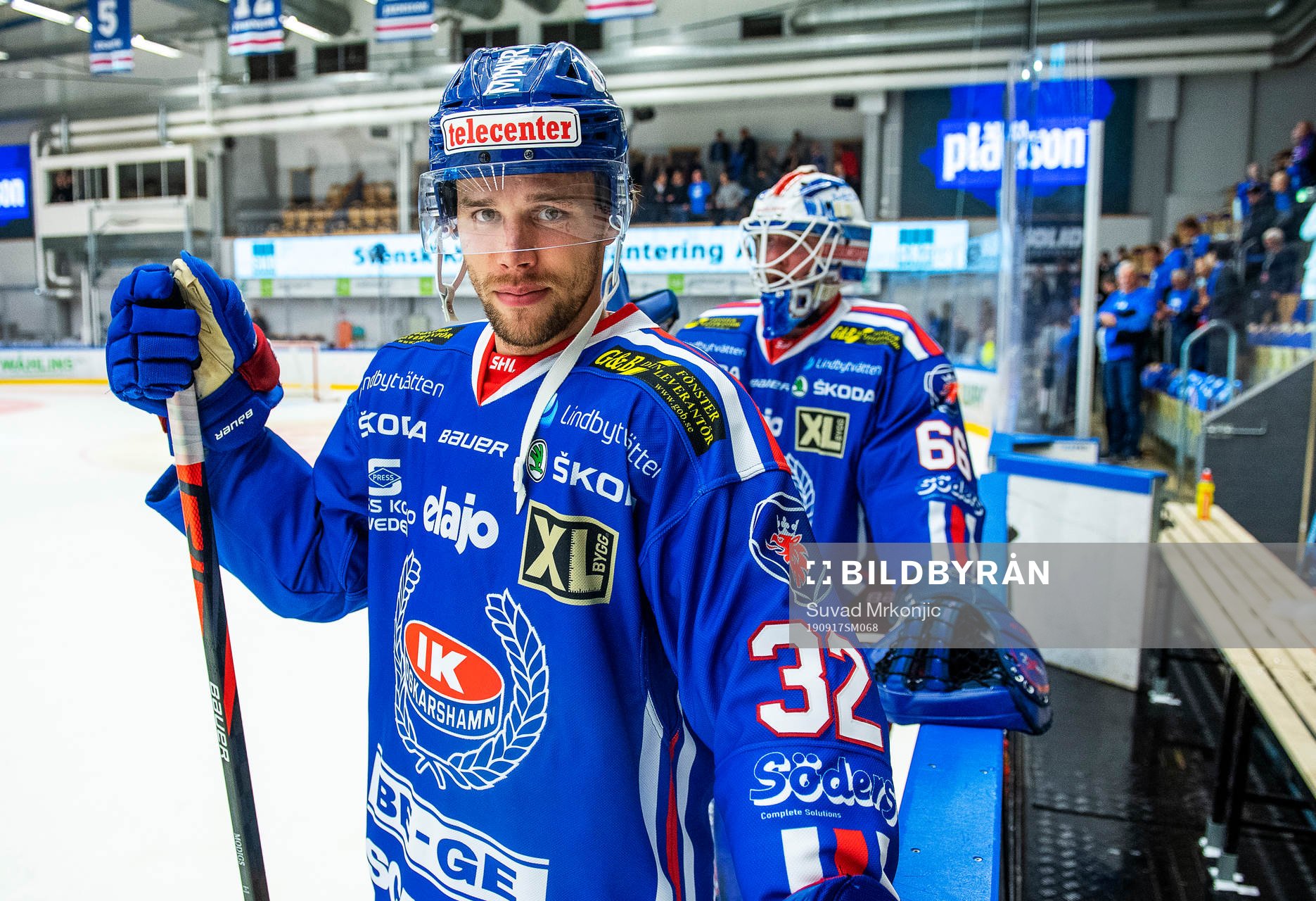 Oskarshamns Markus Modigs och målvakt Tex Williamsson