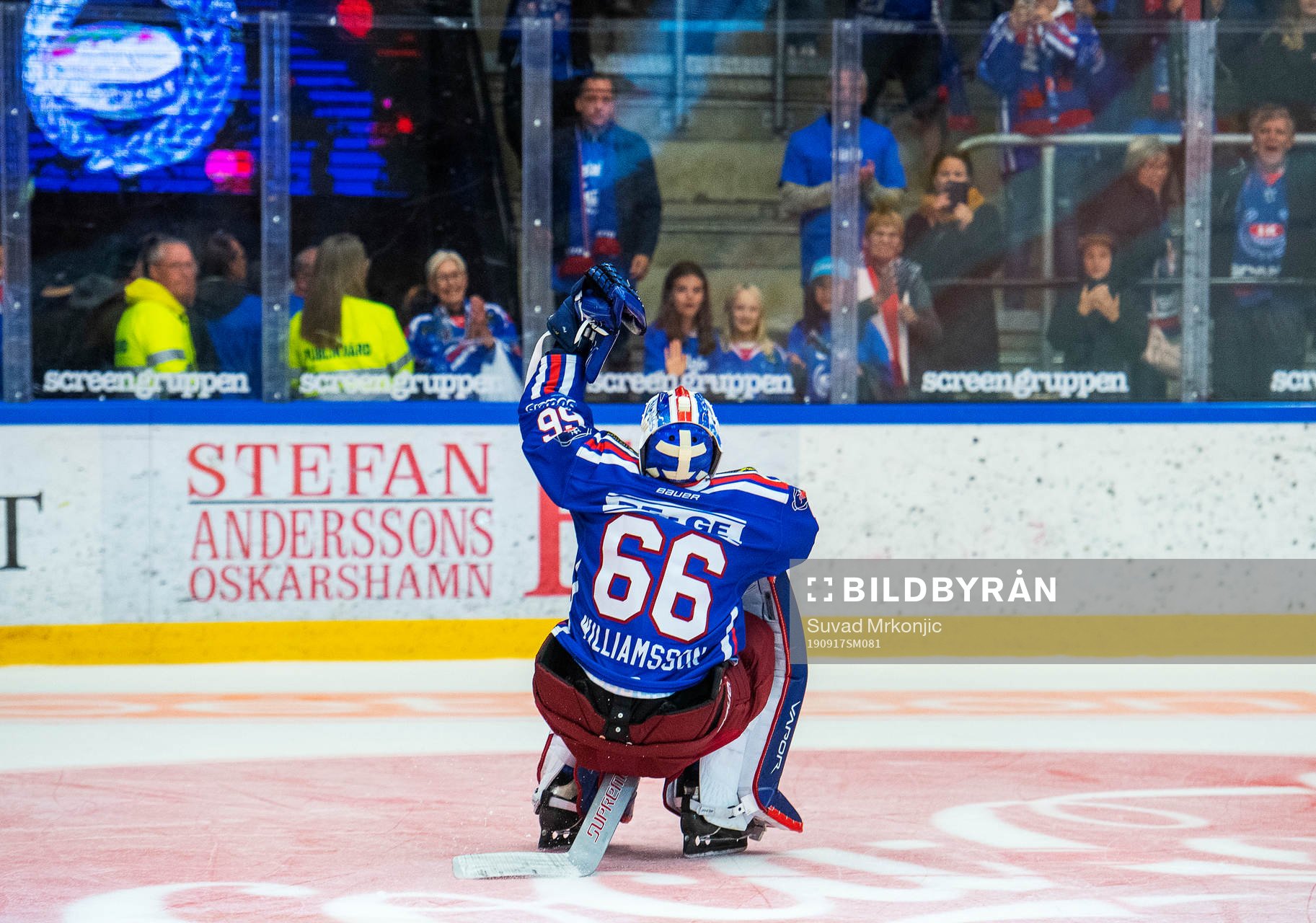 Oskarshamns målvakt Tex Williamsson jublar