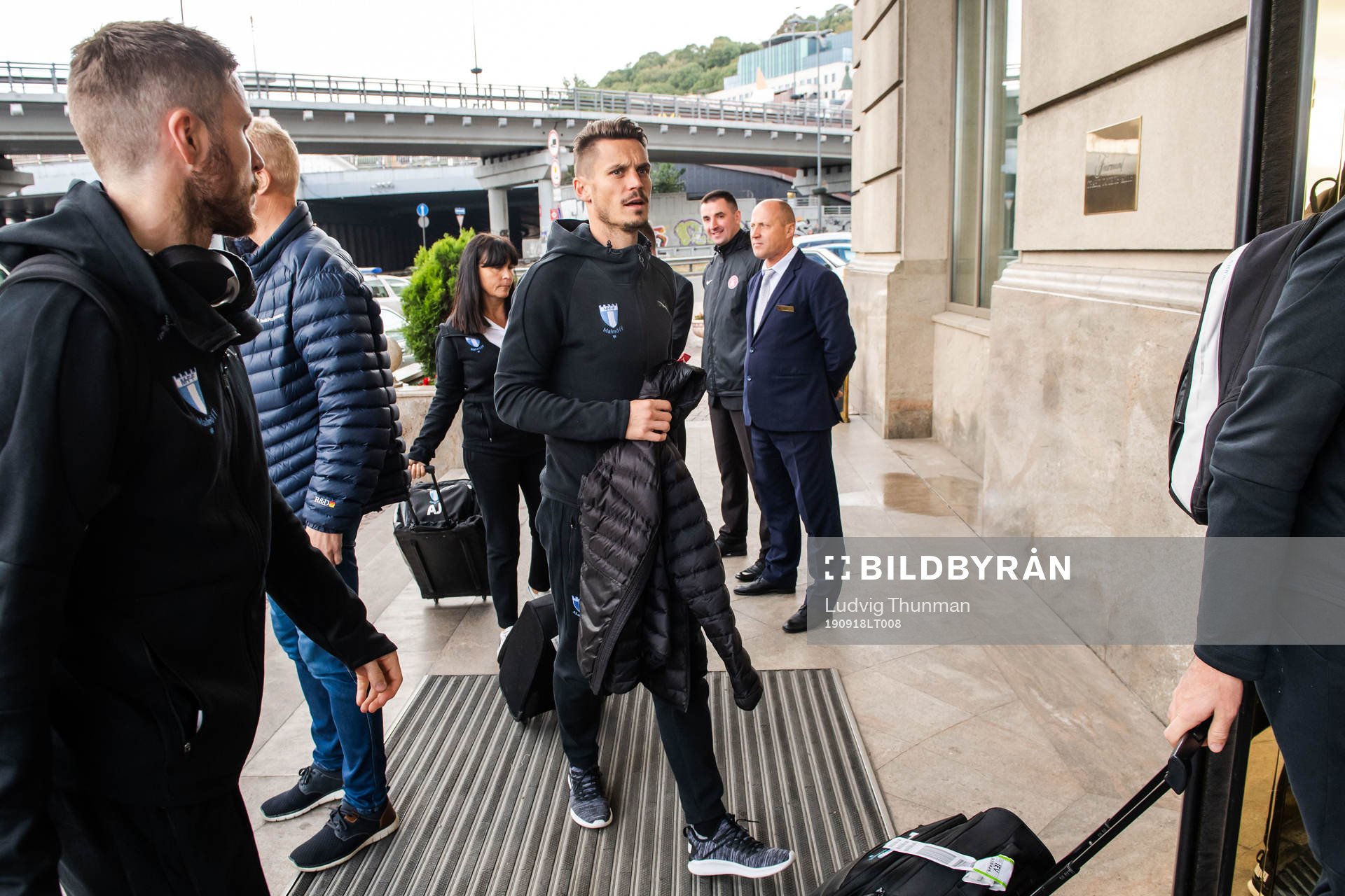 Markus Rosenberg of Malmö FF arrives at their hotel