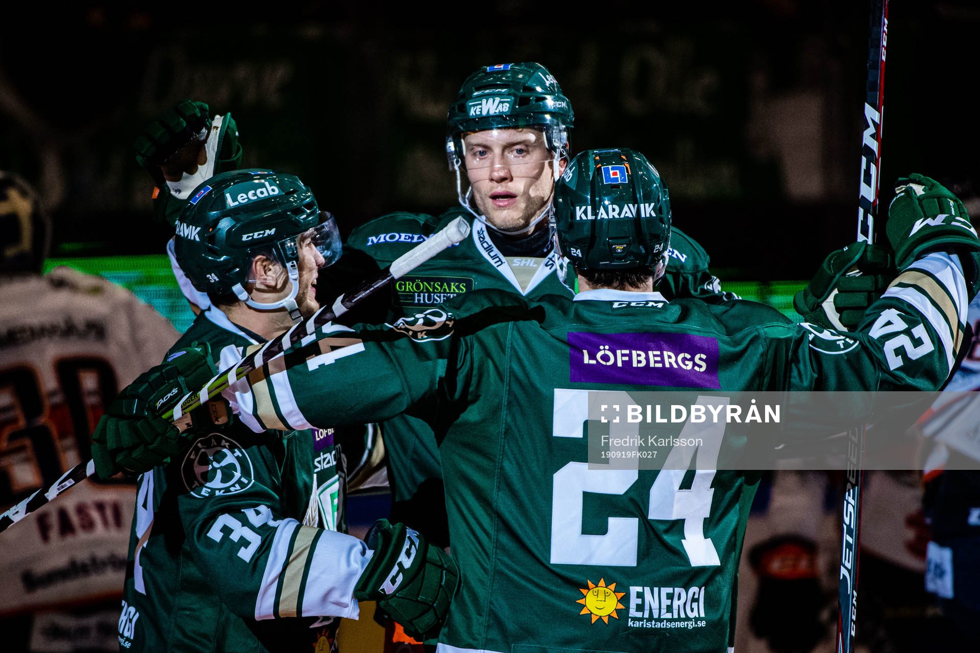 Färjestads Johan Ryno jublar