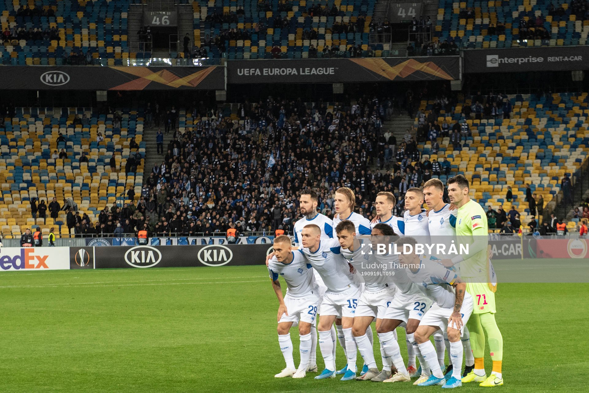 The starting eleven of Dinamo Kiev