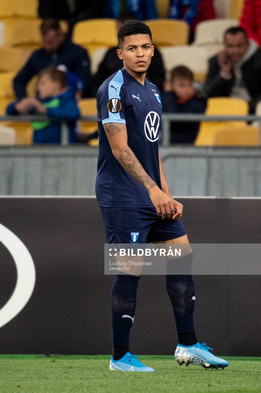 Romain Gall of Malmö FF during the Europa League match between Dynamo Kiev and Malmö FF September 19, 2019 in Kiev.