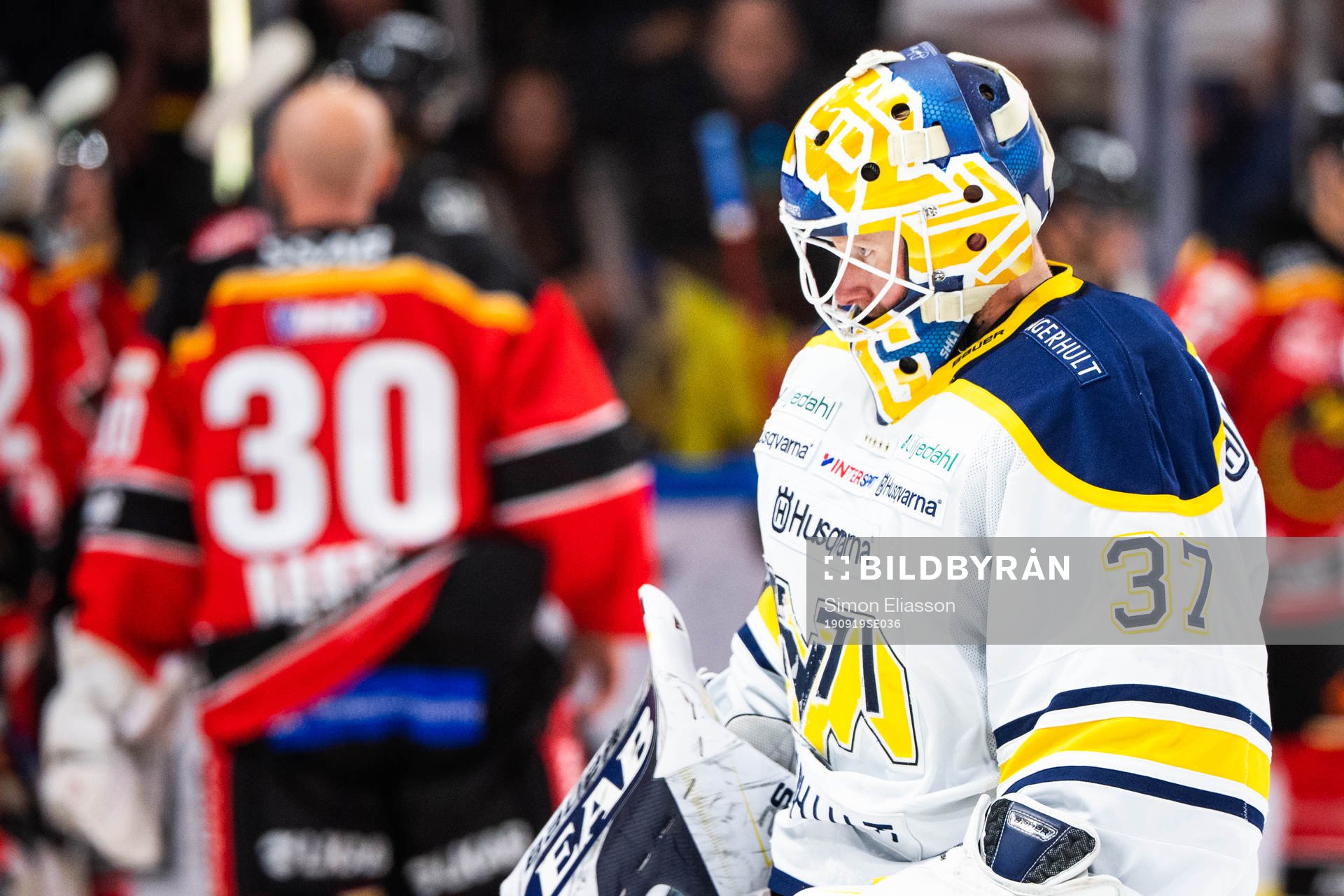 s målvakt Jonas Gunnarsson deppar