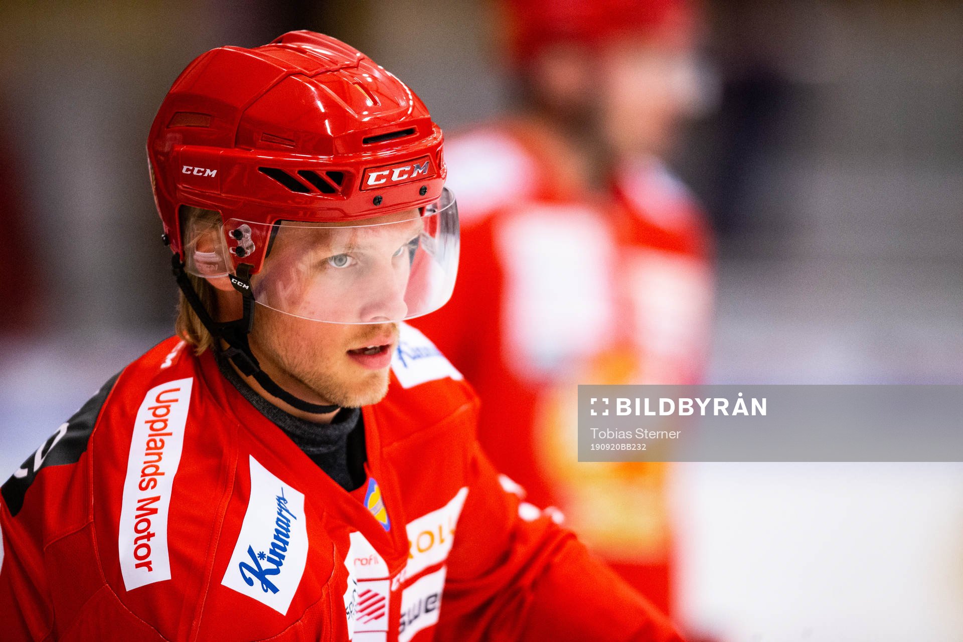 Almtunas Villiam Haag innan ishockeymatchen i