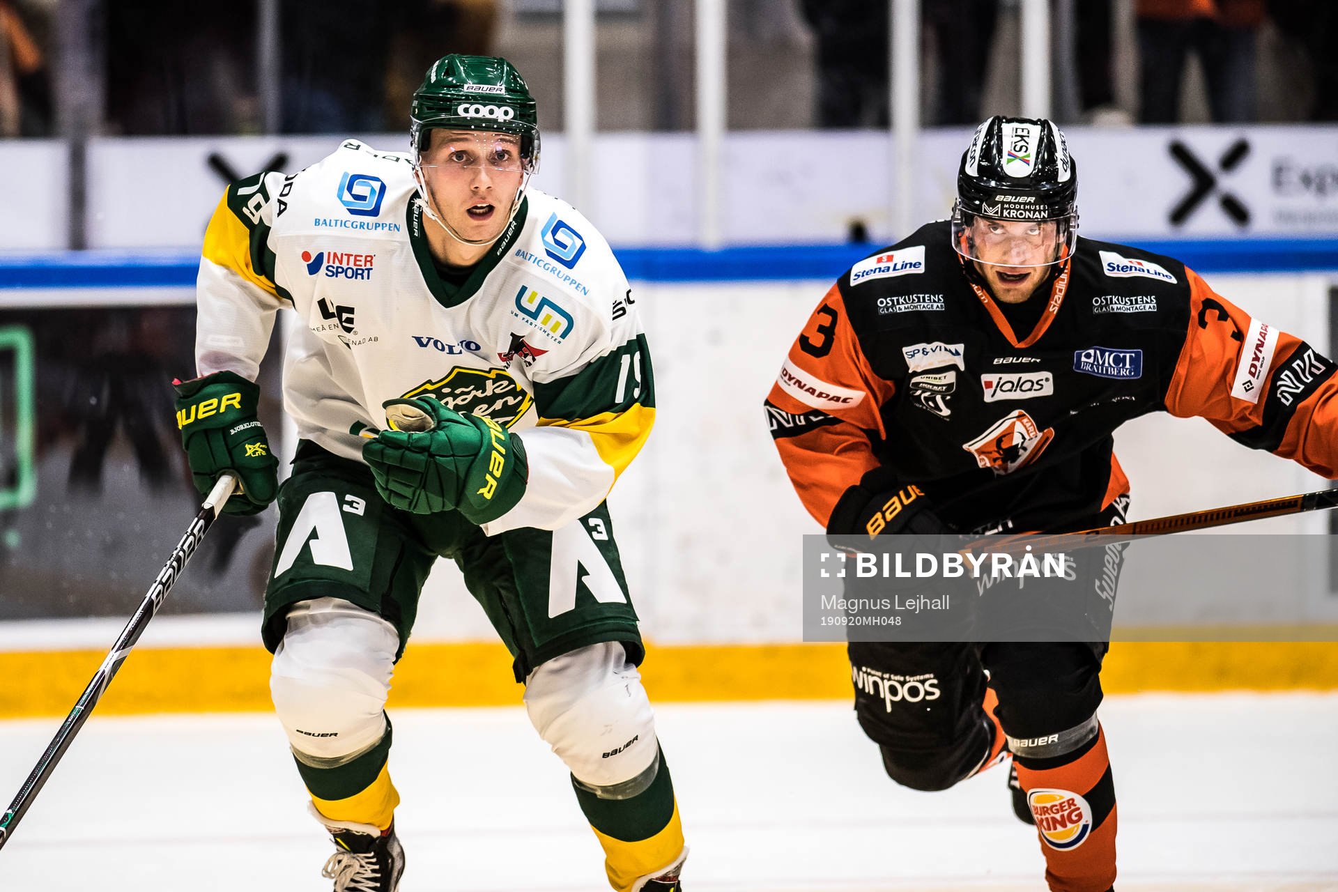 Björklövens Emil Lundberg och Karlskronas Viktor Grahn