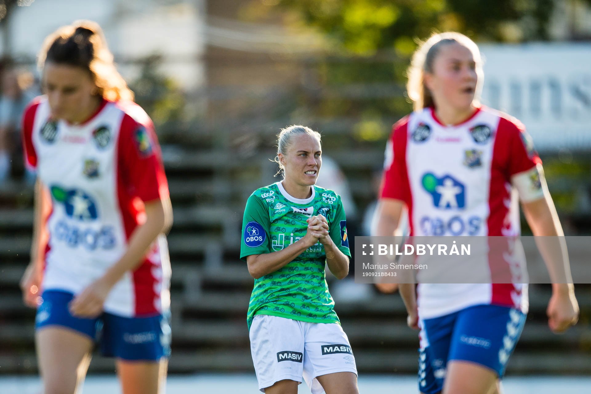 Gry Tofte Ims of Klepp looks dejected