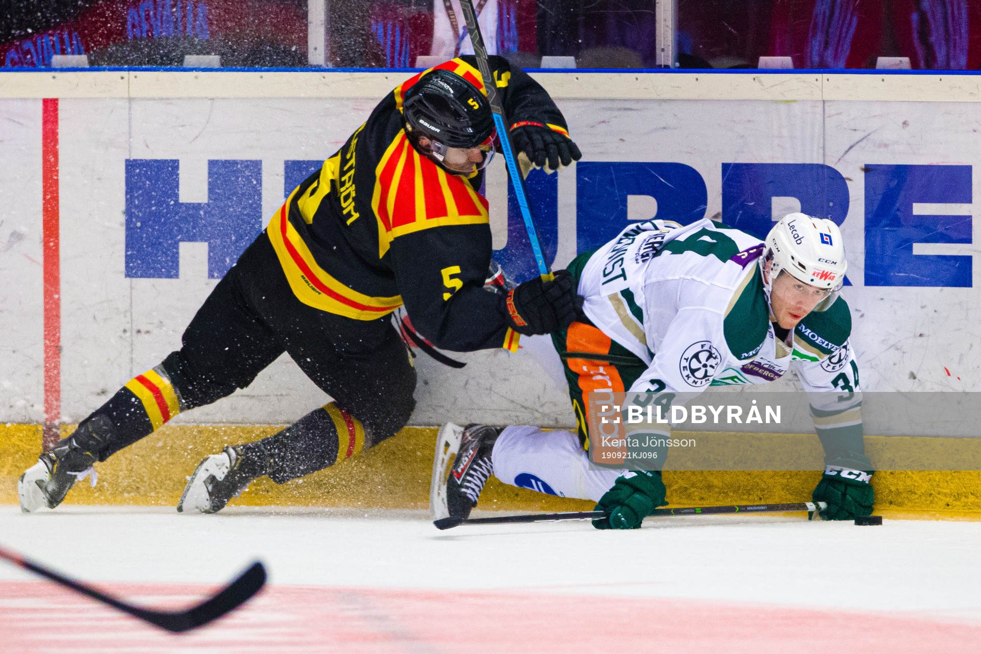 Brynäs Lukas Kilström och Färjestads Michael Lindqvist