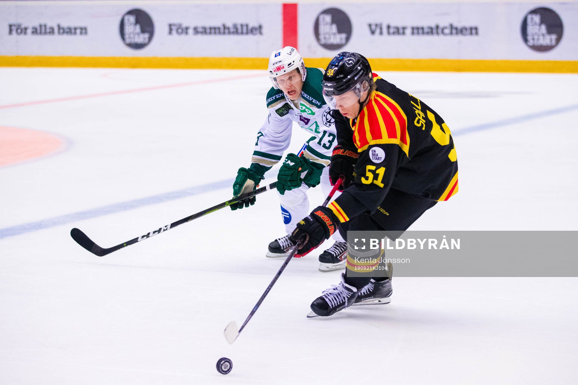 Färjestads Daniel Viksten och Brynäs Tomi Sallinen