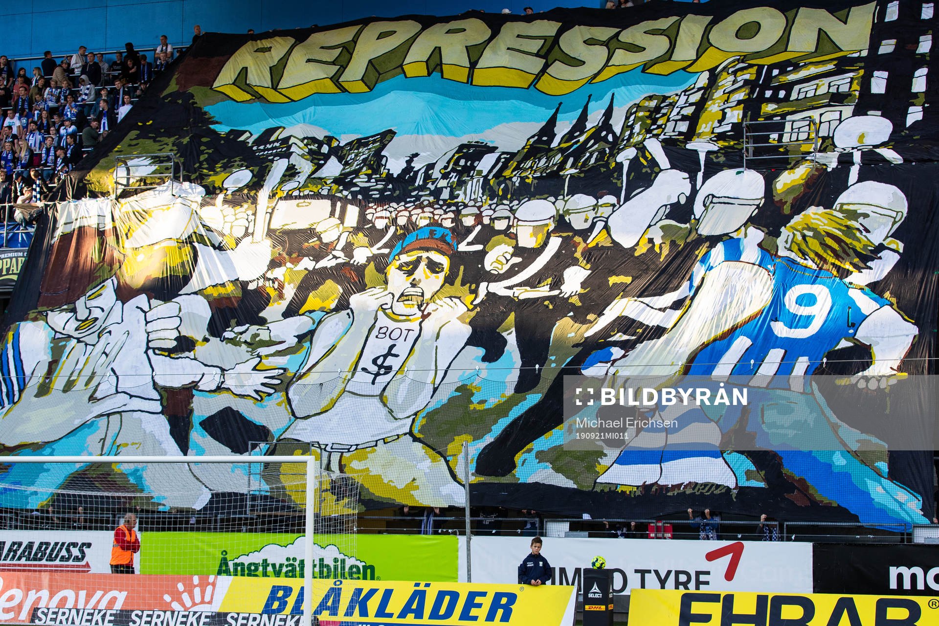IFK Göteborgs supportrar med ett tifo
