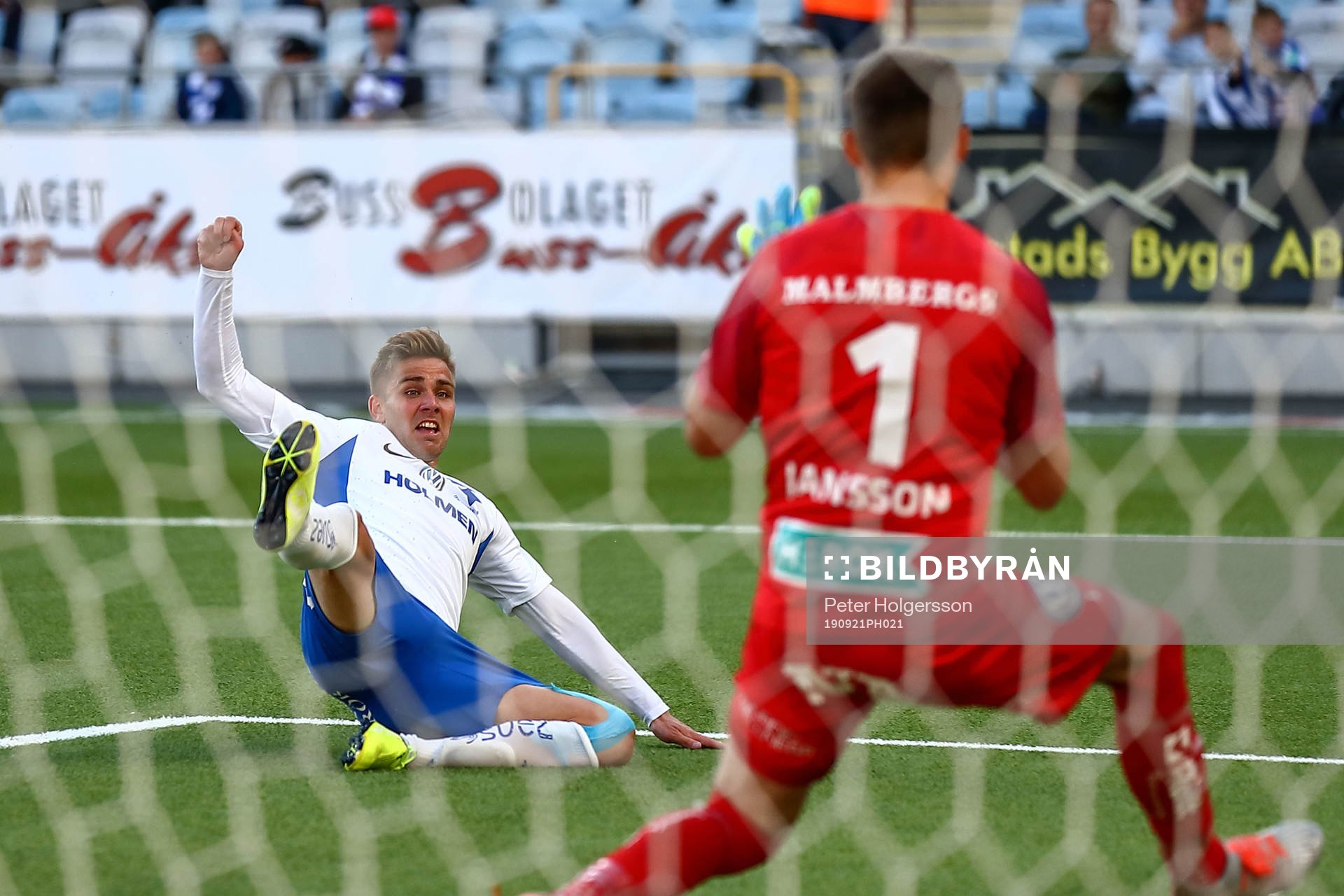 Målchans för IFK Norrköpings Christoffer Nyman under fotbollsmatchen i Allsvenskan mellan IFK Norrköping och Örebro den 21 september 2019 i Norrköping.