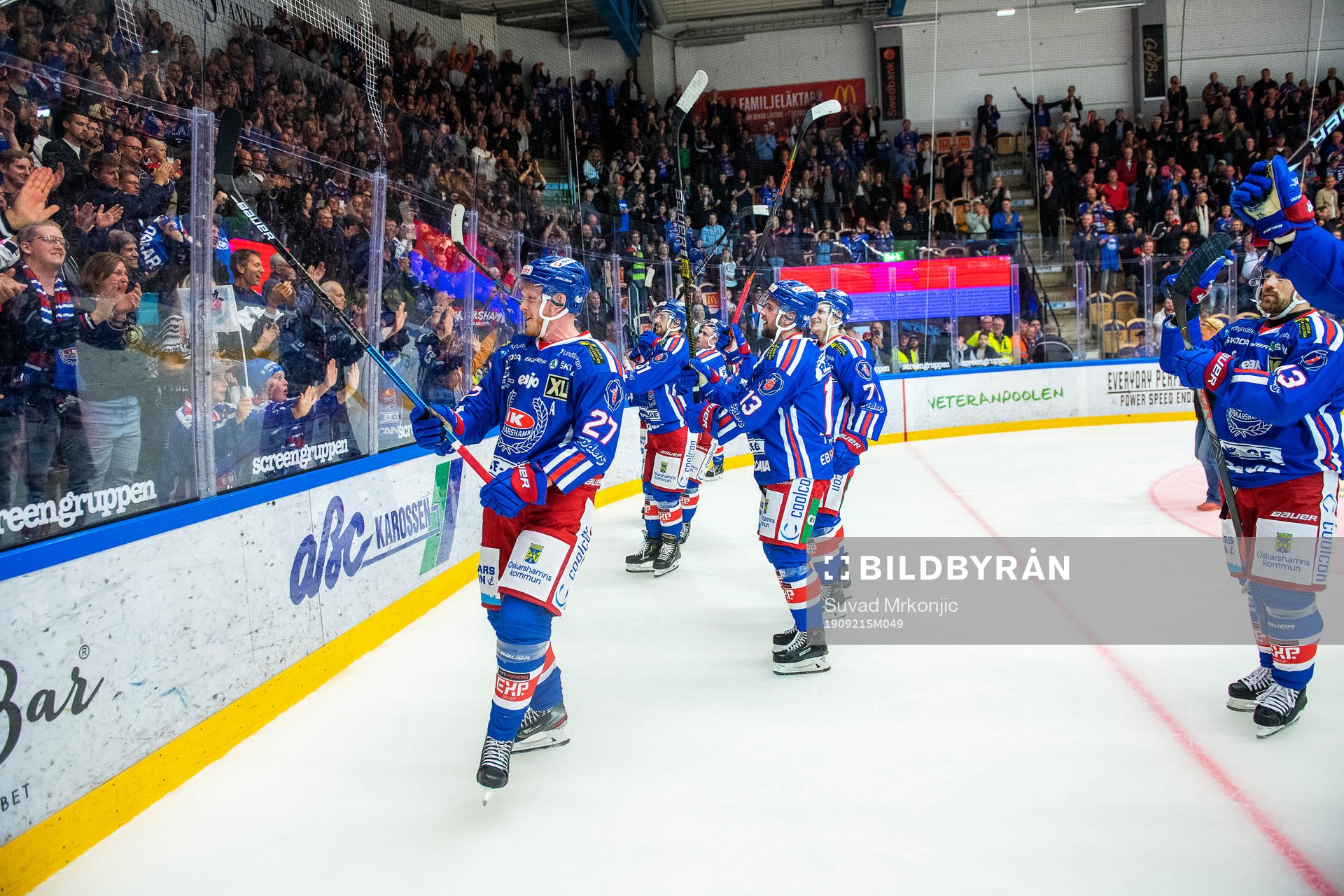 Oskarshamns spelare jublar