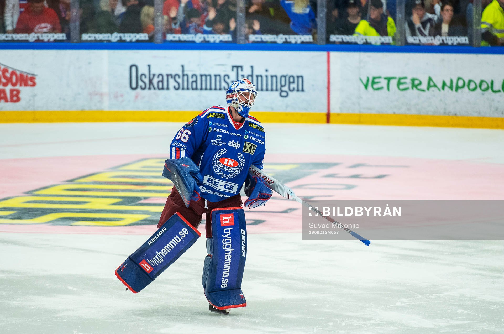 Oskarshamns målvakt Tex Williamsson jublar