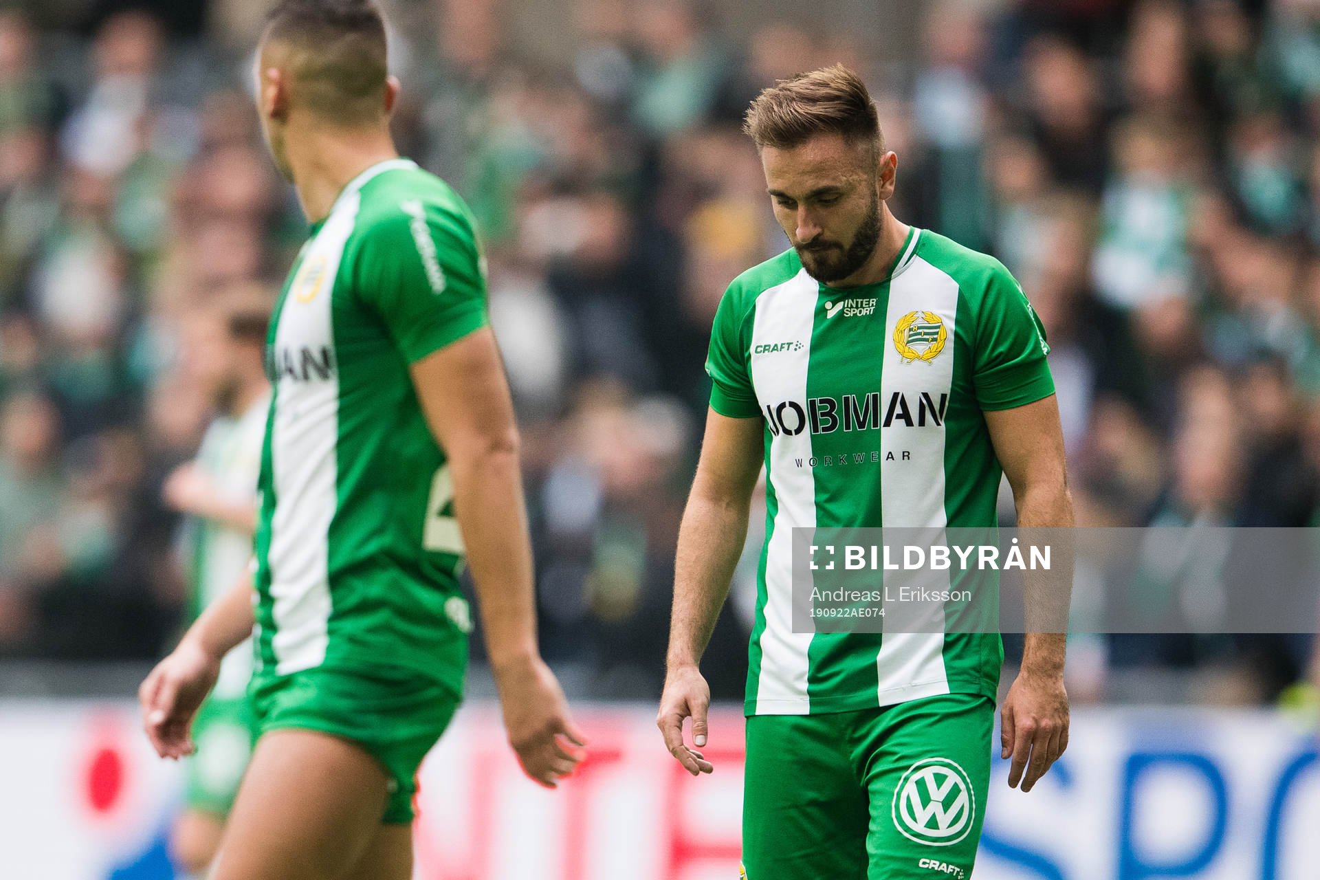 Hammarbys Muamer Tankovic deppar när han ska bytas ut