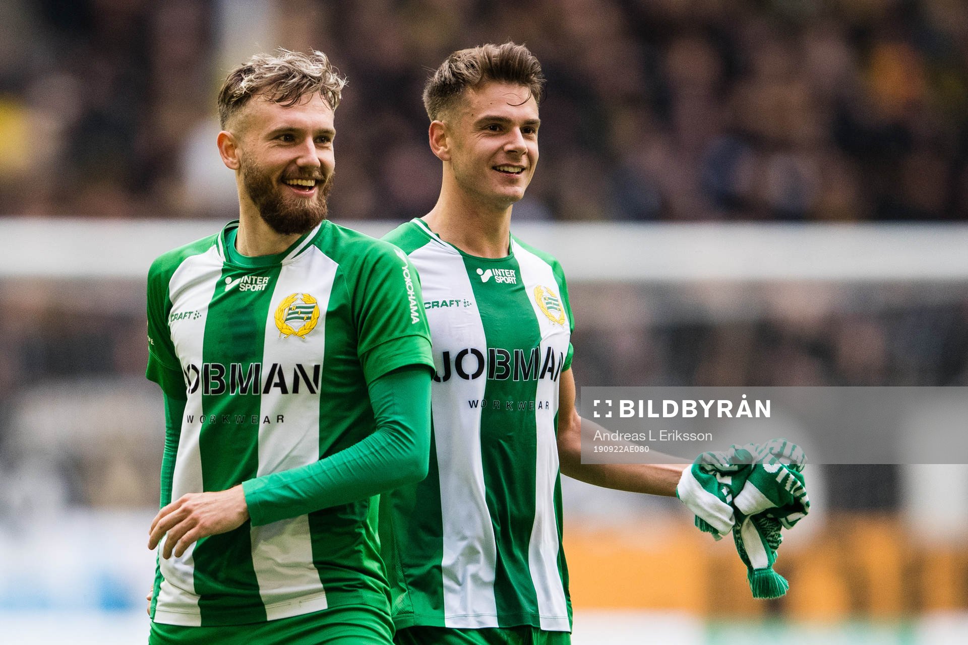 Hammarbys Simon Sandberg och Alexander Kacaniklic jublar