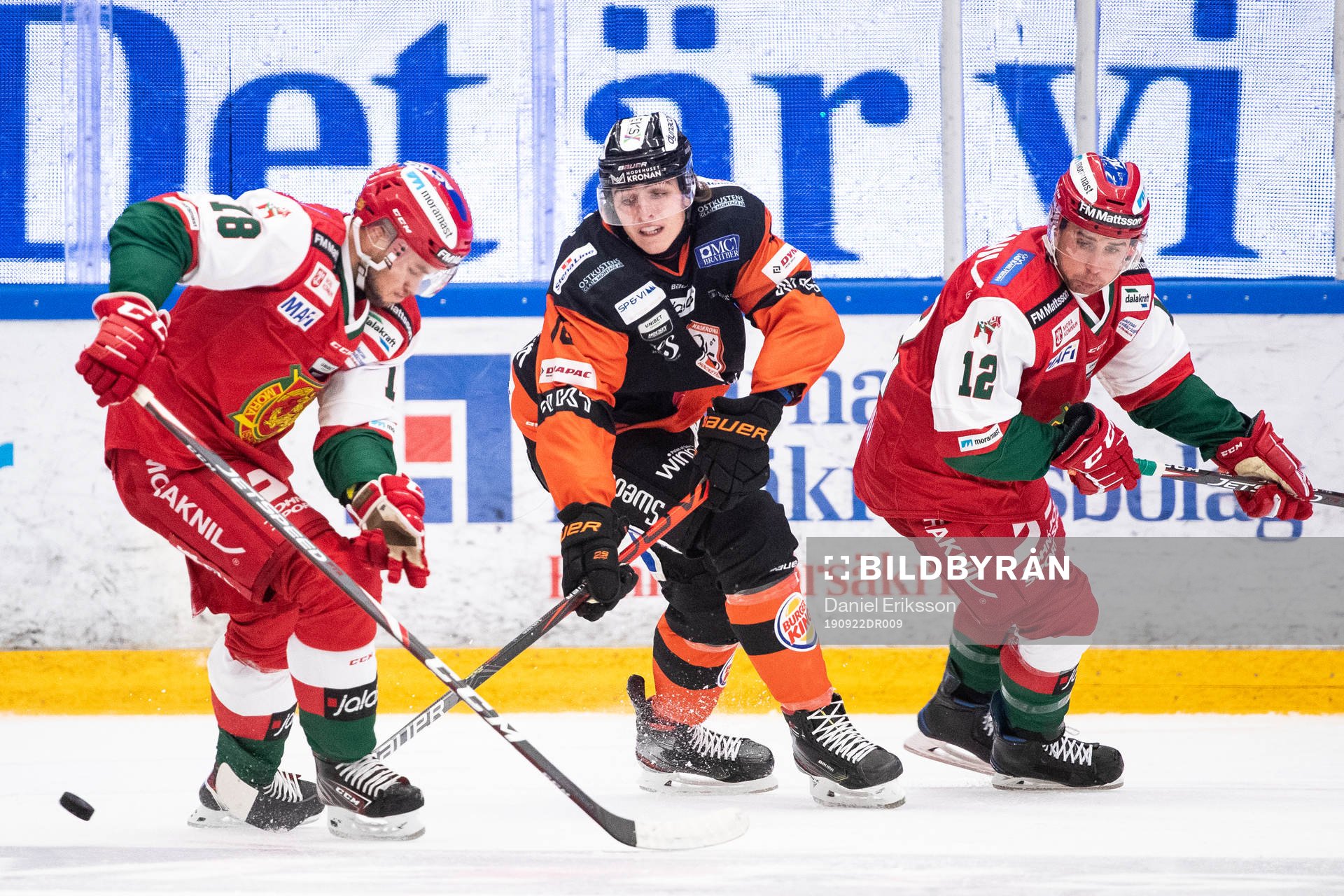 Moras Mattias Nörstebö och Karlskronas Linus Karlsson och