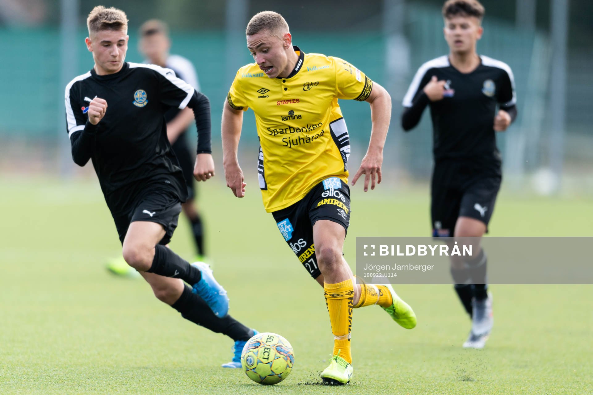 Elfsborgs Theo Lind under fotbollsmatchen i  U17 Allsvenskan mellan Elfsborg och Lunds BK den 22 september 2019 i Borås.