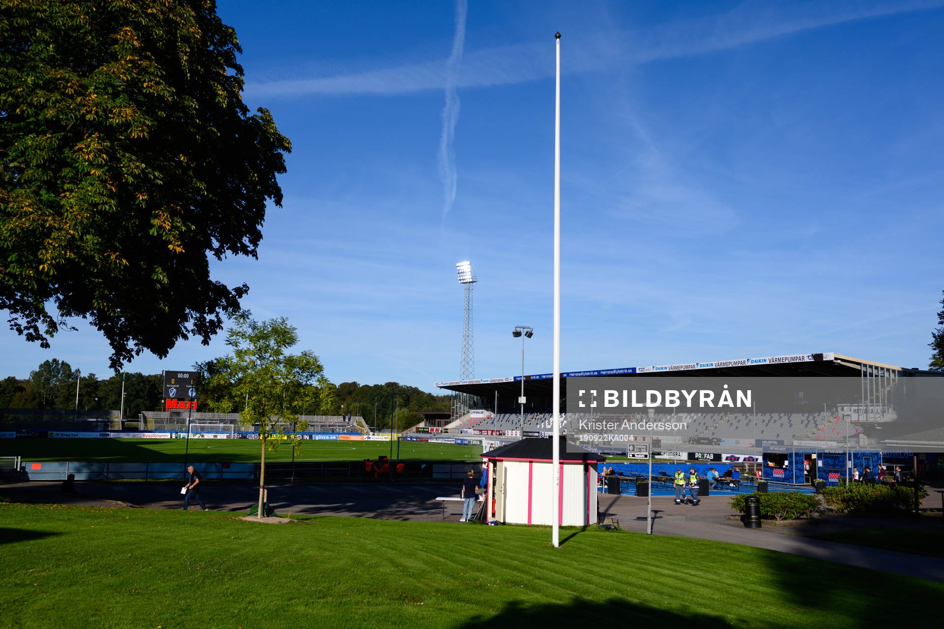 Örjans Vall före fotbollsmatchen i Superettan mellan Halmstad och Trelleborg den 22 september 2019 i Halmstad.