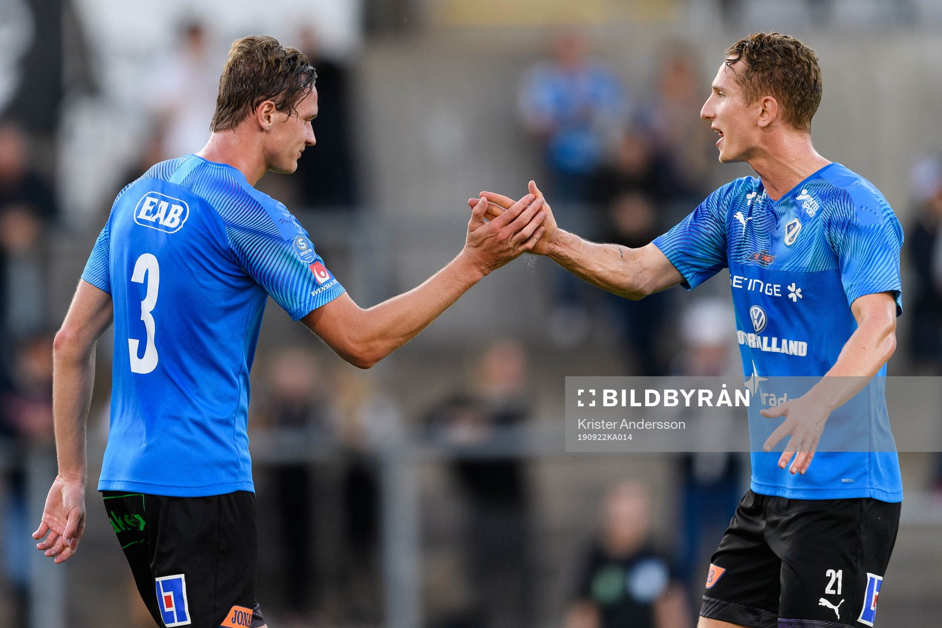 Halmstads Alexander Berntsson och Andreas Bengtsson jublar